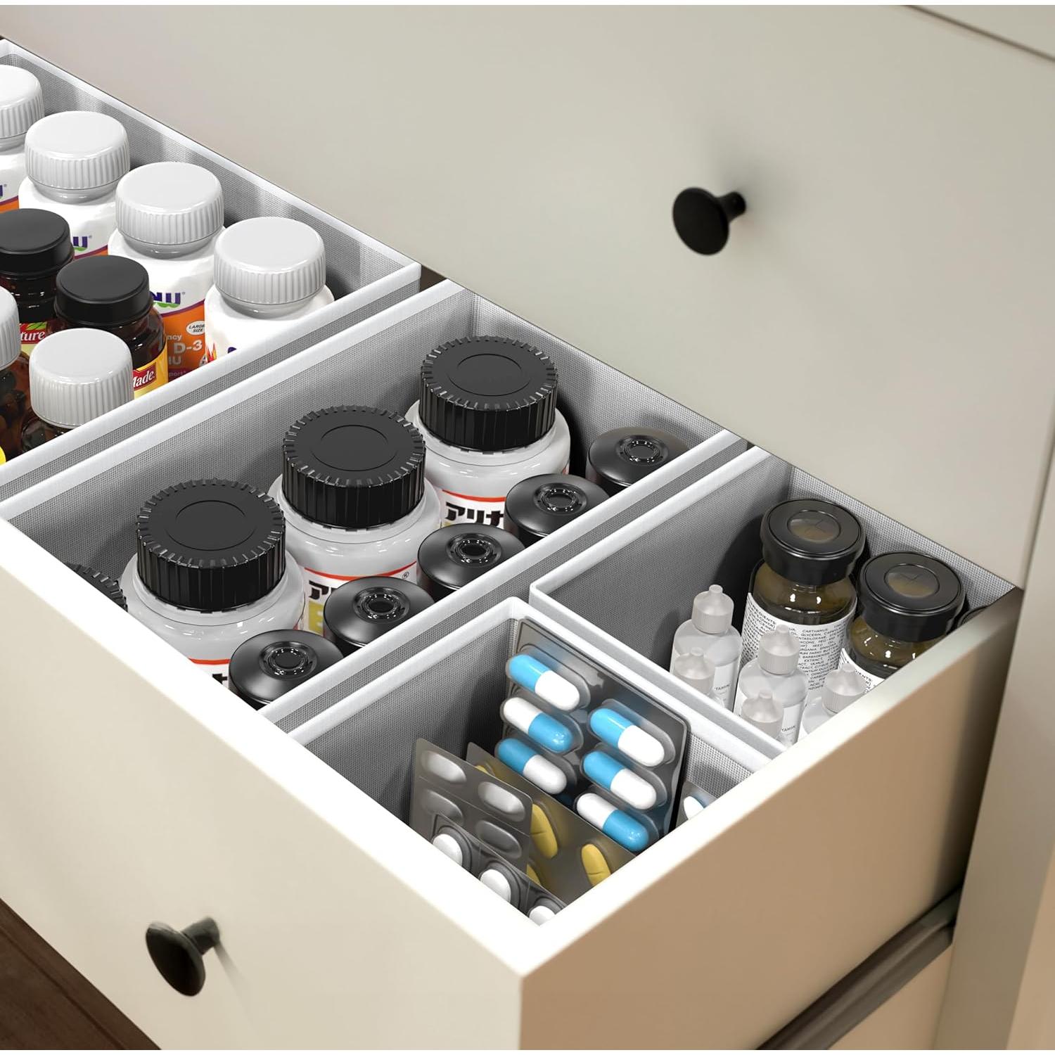 Organizador de Cajón Simple Houseware Set 4 Piezas Gris