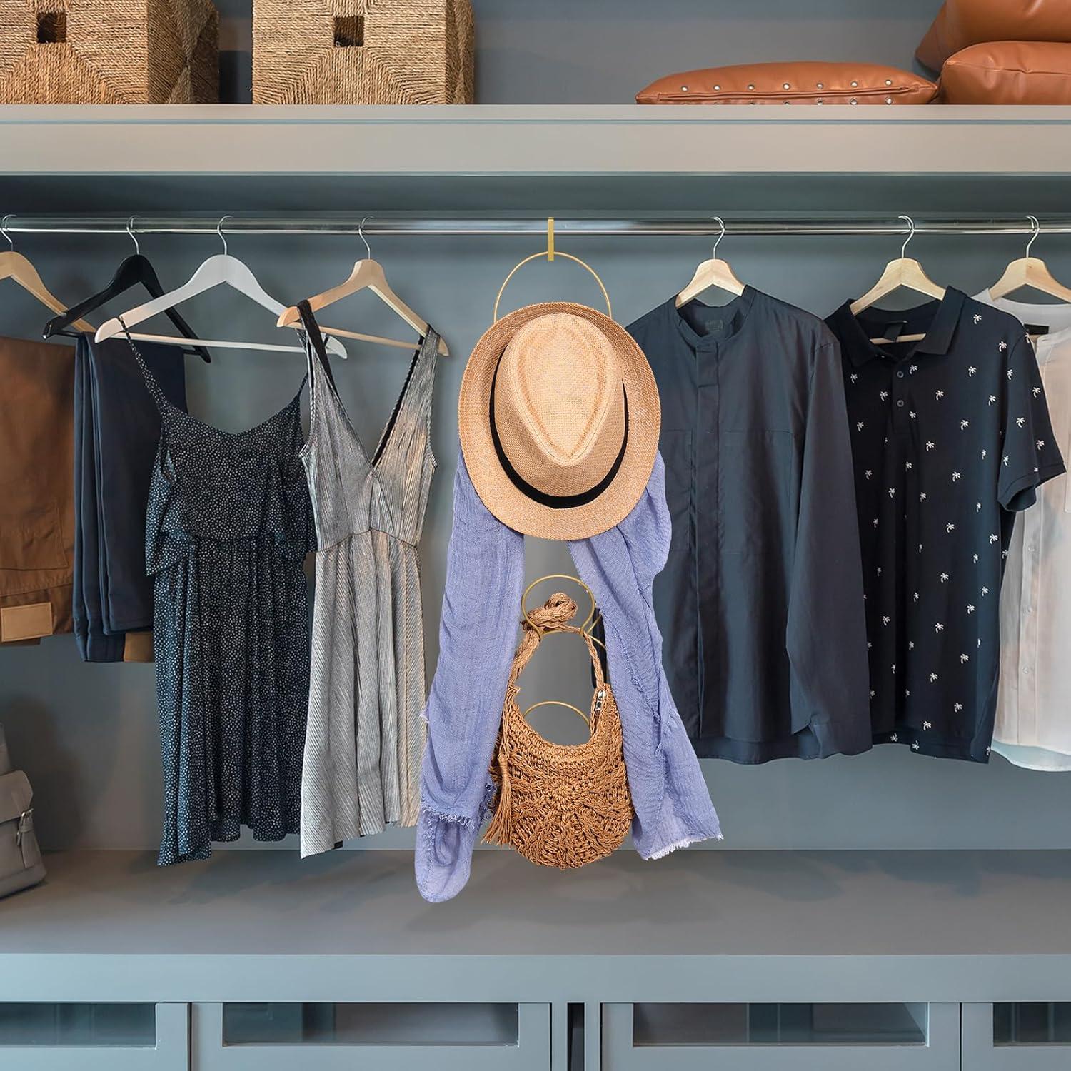 Soporte para Sombreros Yerliker 16 Piezas Dorado Metal