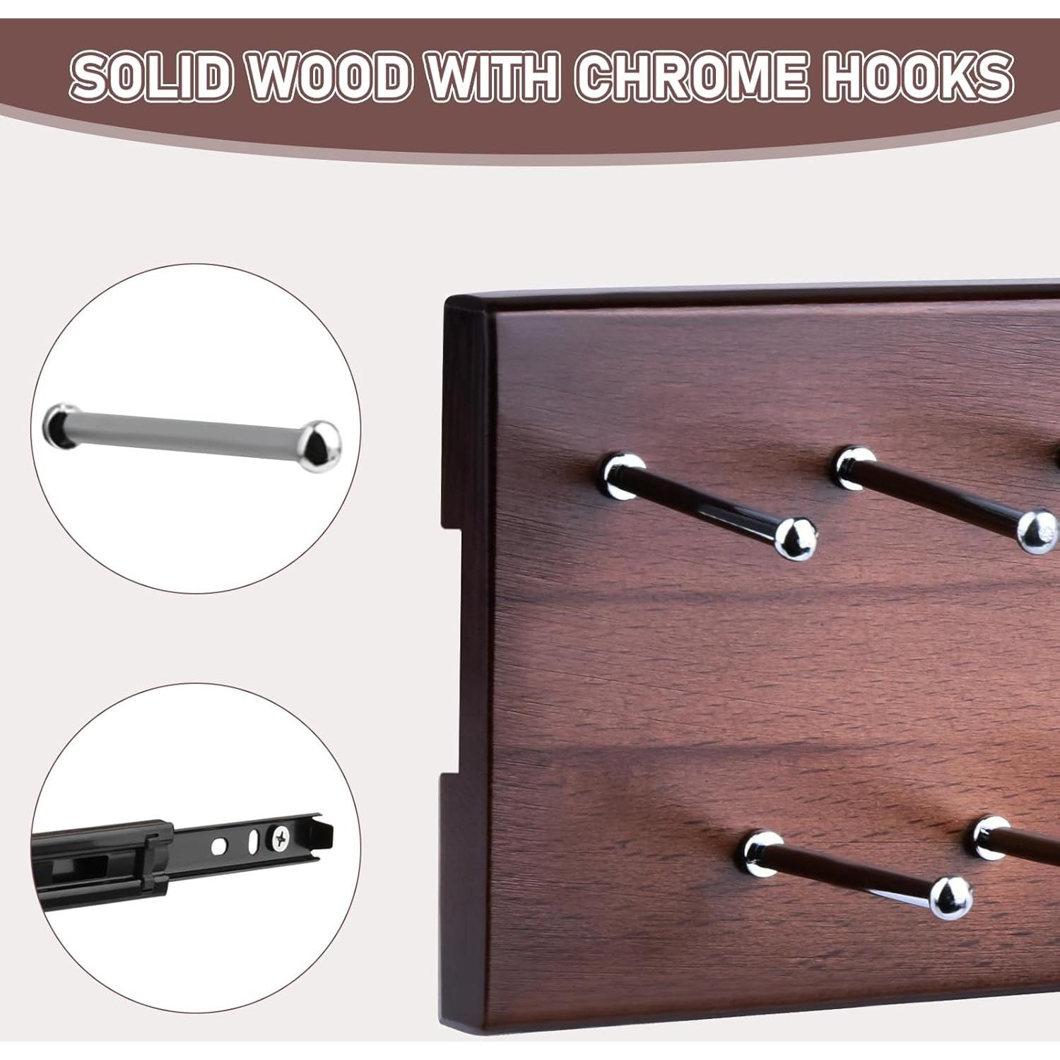 Soporte de Cinturones Vrietina de Madera con 21 Ganchos