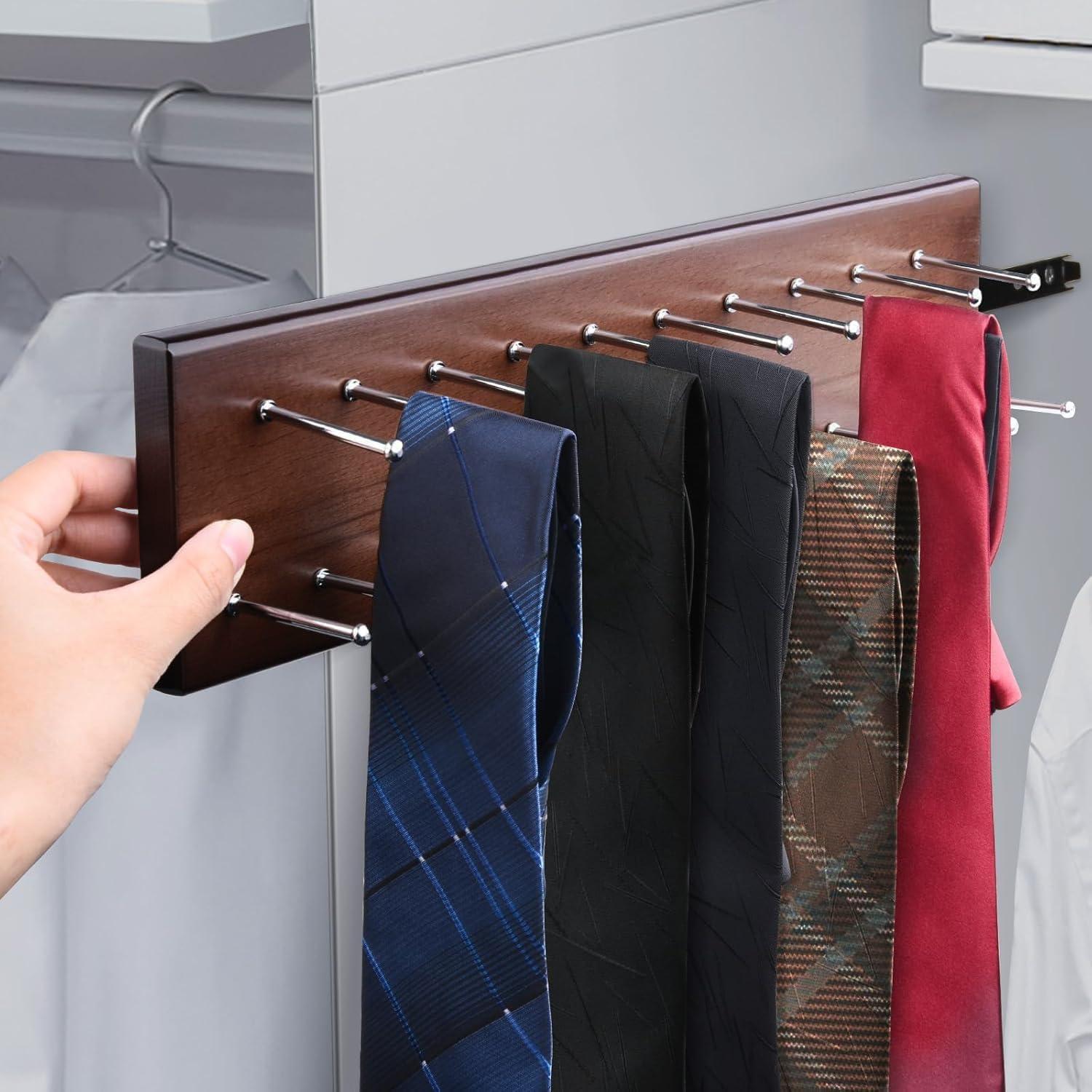 Soporte de Cinturones Vrietina de Madera con 21 Ganchos