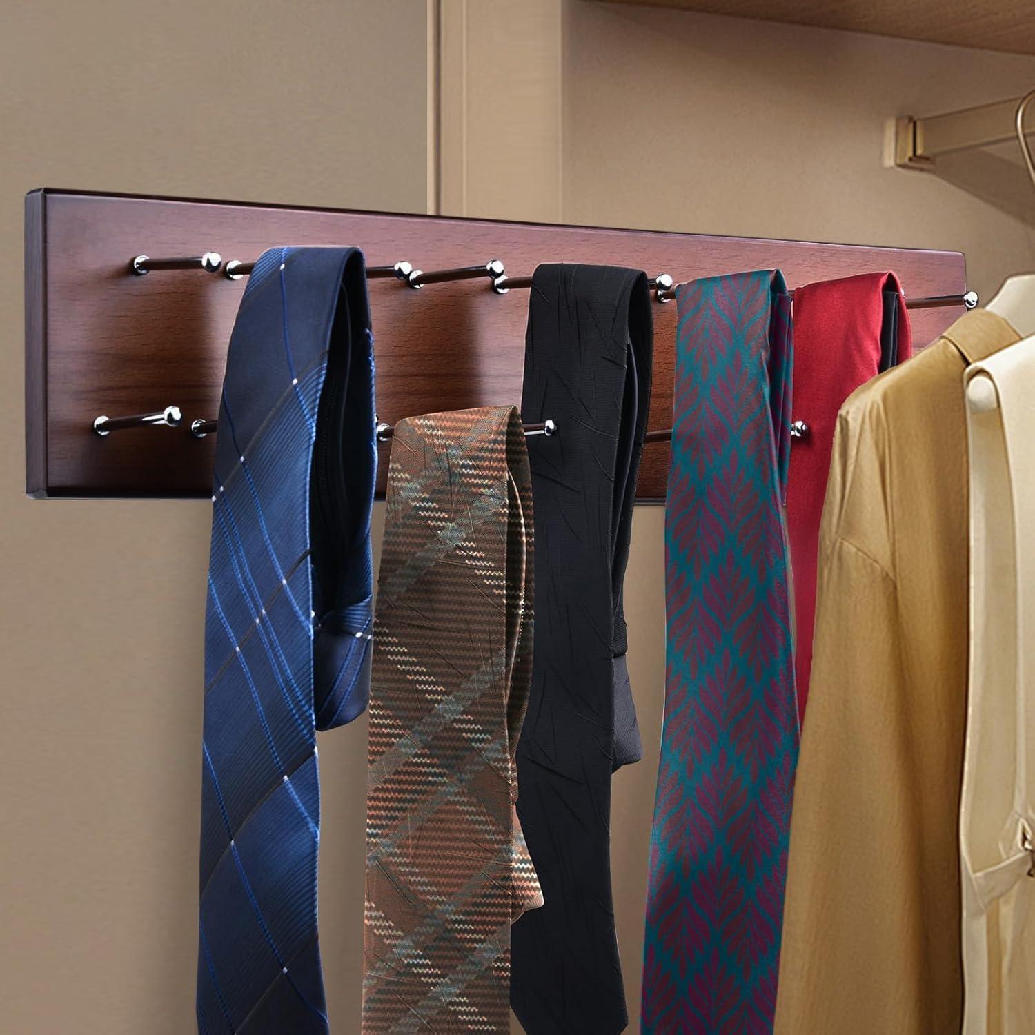 Soporte de Cinturones Vrietina de Madera con 21 Ganchos