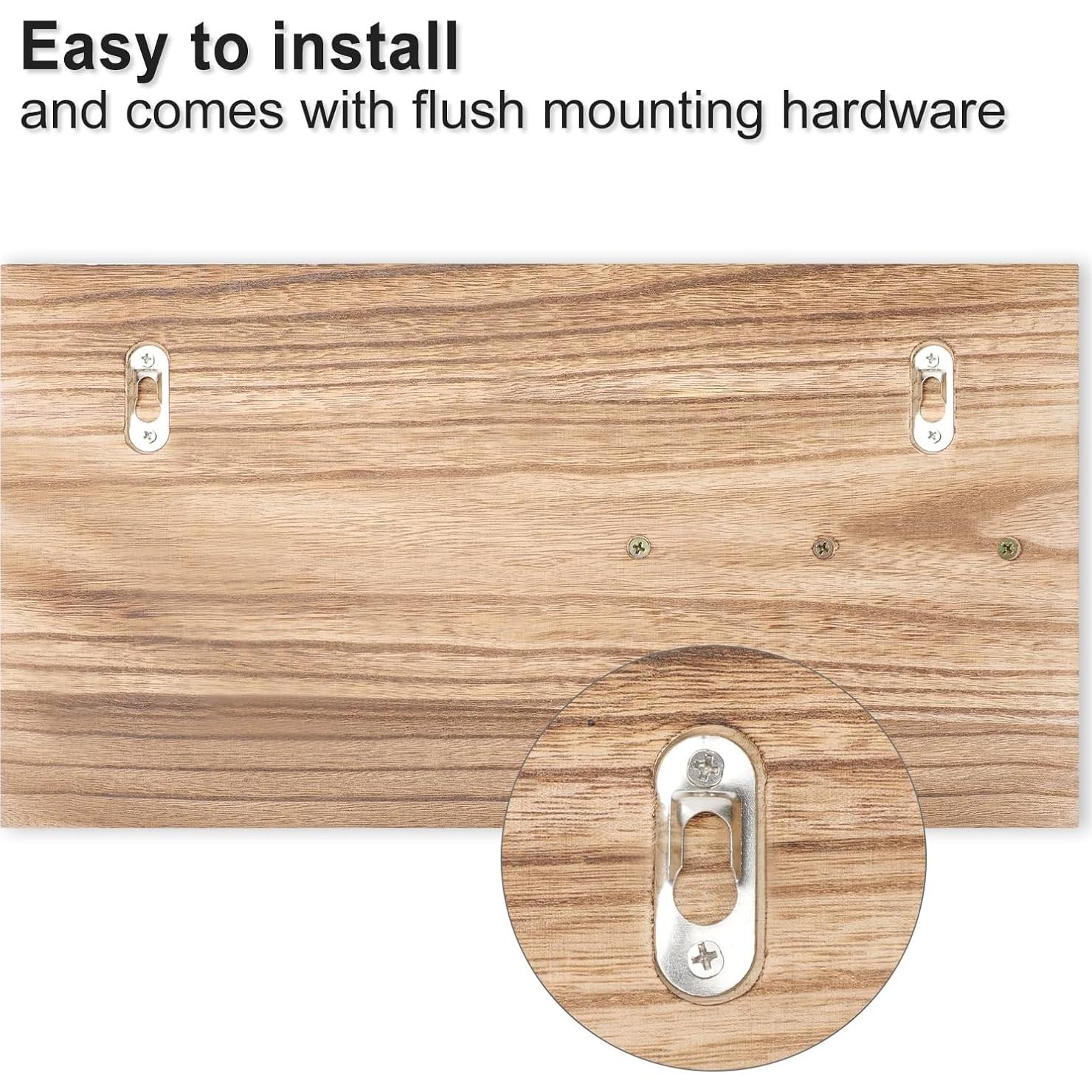 Organizador de correo y llaves Lwenki - Madera rústica 42x20cm