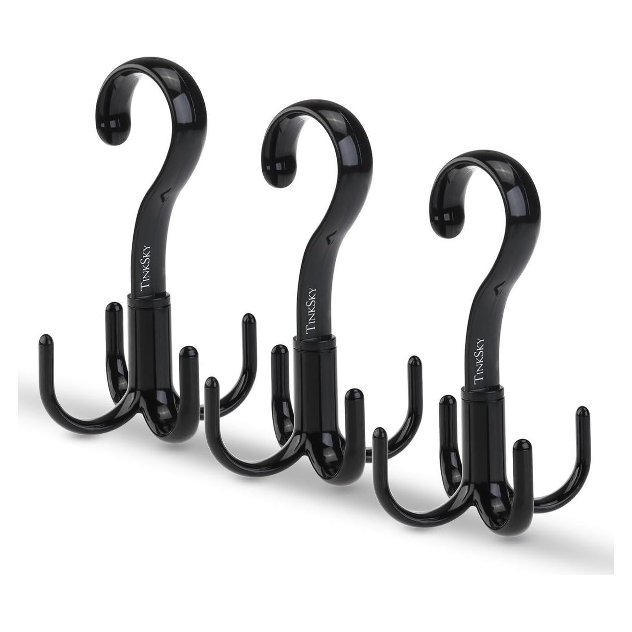 Soporte organizador de armario TINKSKY, 3 ganchos rotativos 360°