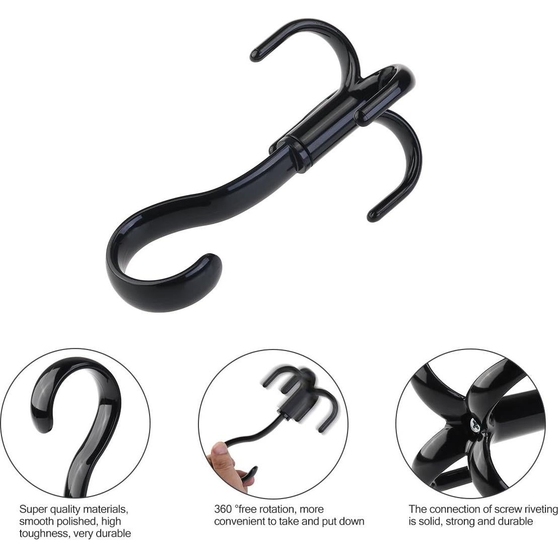 Soporte organizador de armario TINKSKY, 3 ganchos rotativos 360°