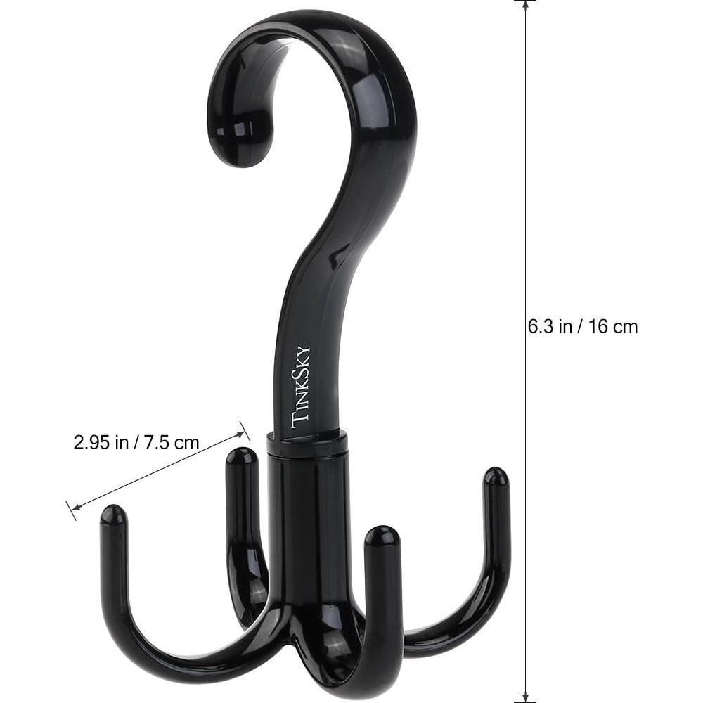 Soporte organizador de armario TINKSKY, 3 ganchos rotativos 360°