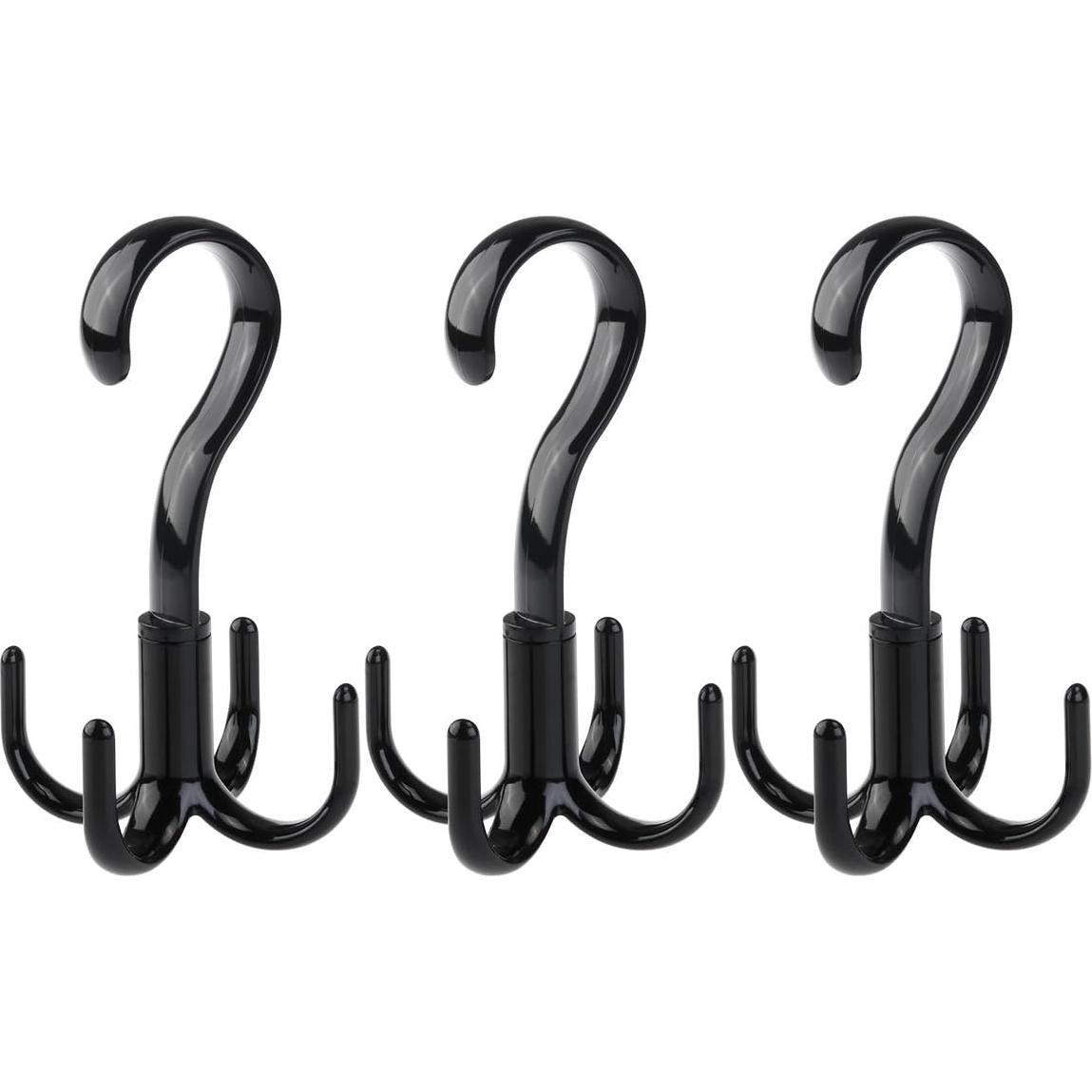 Soporte organizador de armario TINKSKY, 3 ganchos rotativos 360°