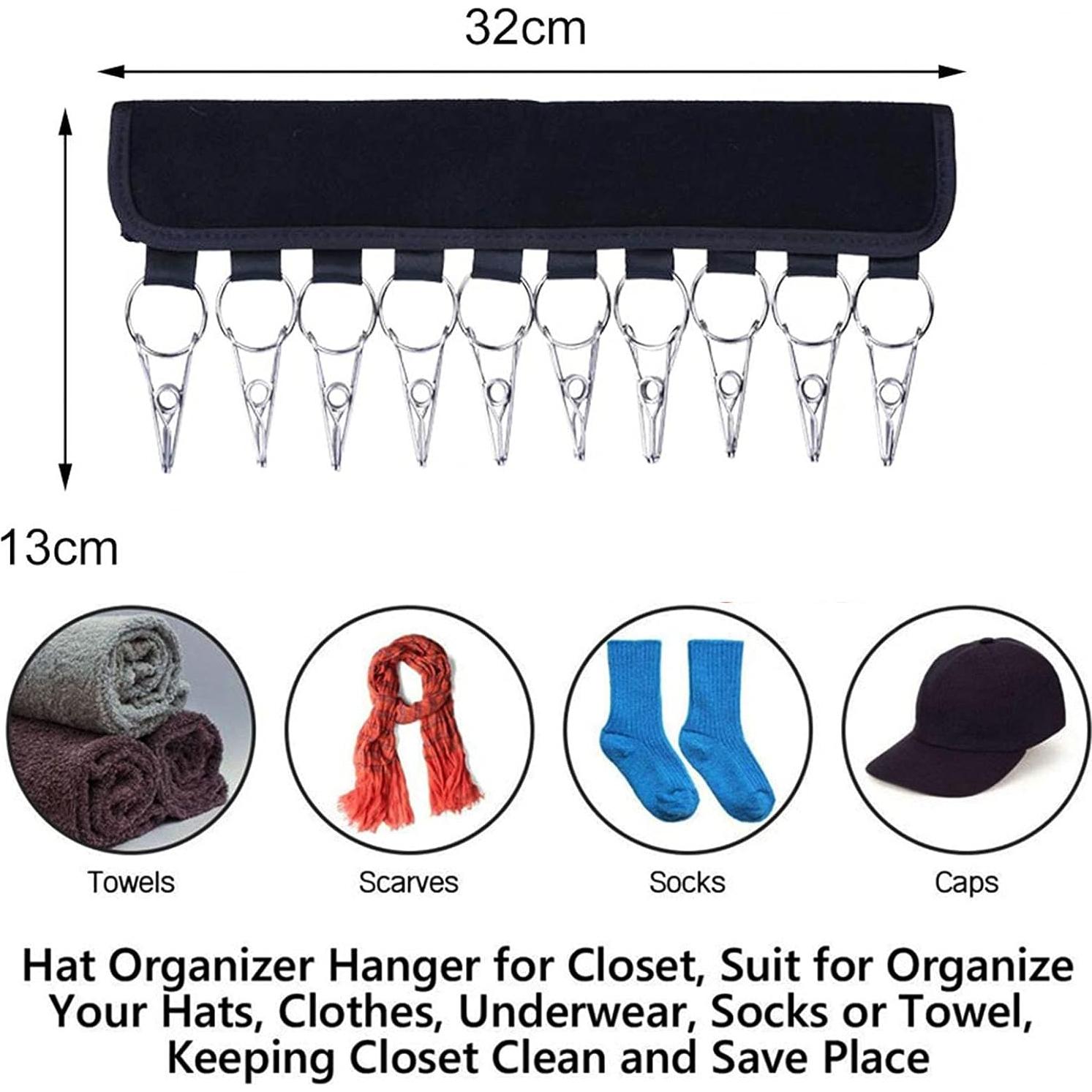 Organizador de Sombreros iPstyle 2 Paquetes con 20 Clips