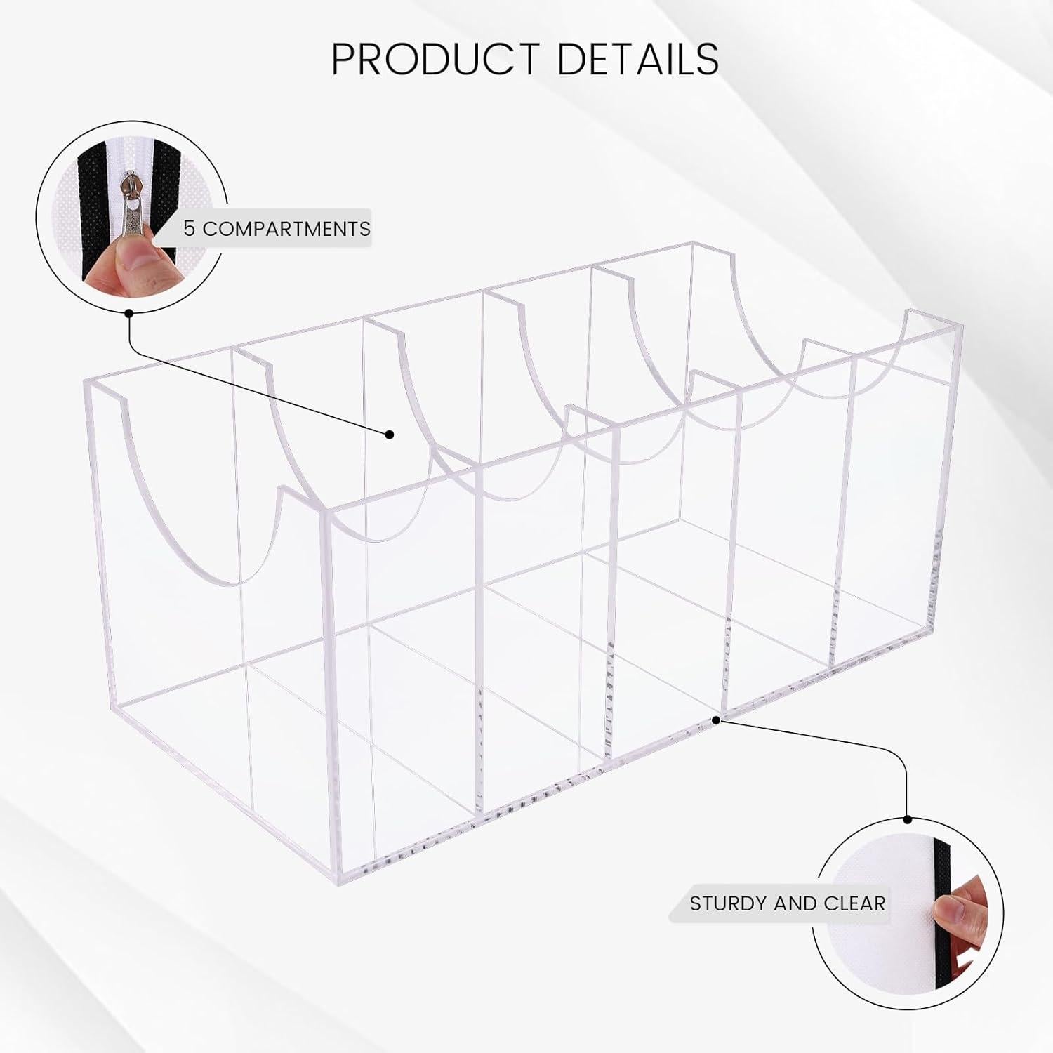 Organizador de Cinturones HAKDAY Acrílico 5 Compartimentos