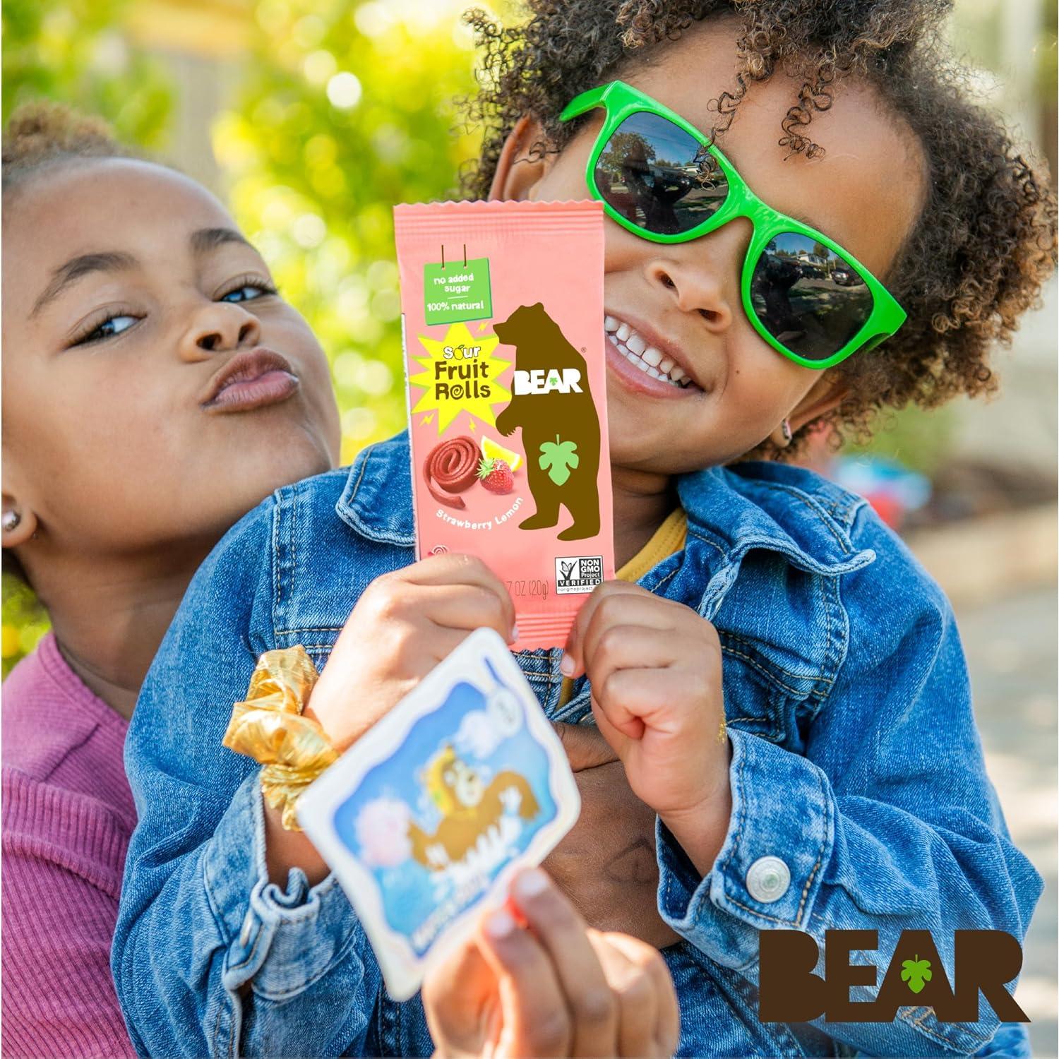 Yoyos de Fruta BEAR - Fresa y Manzana - 5 Rollos 20g - Snack Saludable