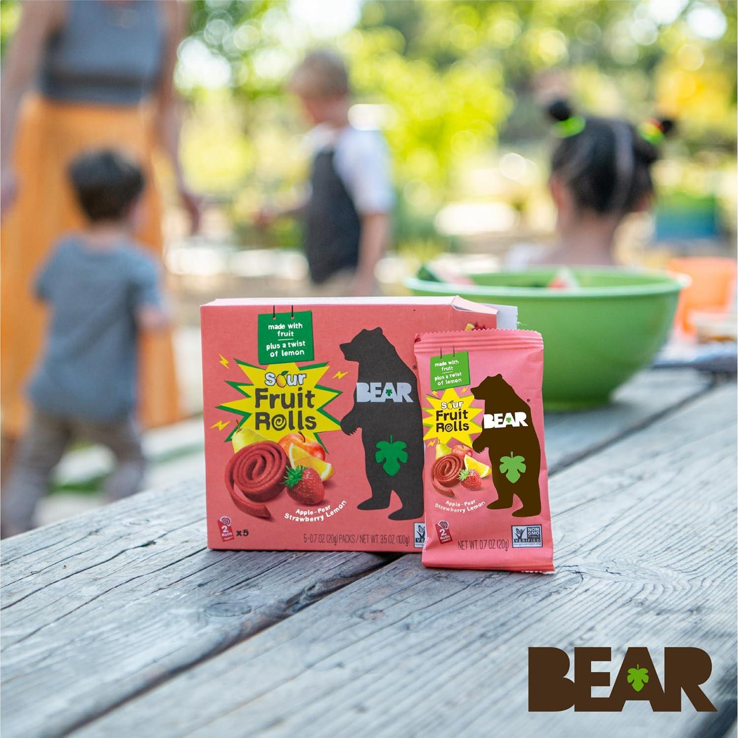 Yoyos de Fruta BEAR - Fresa y Manzana - 5 Rollos 20g - Snack Saludable