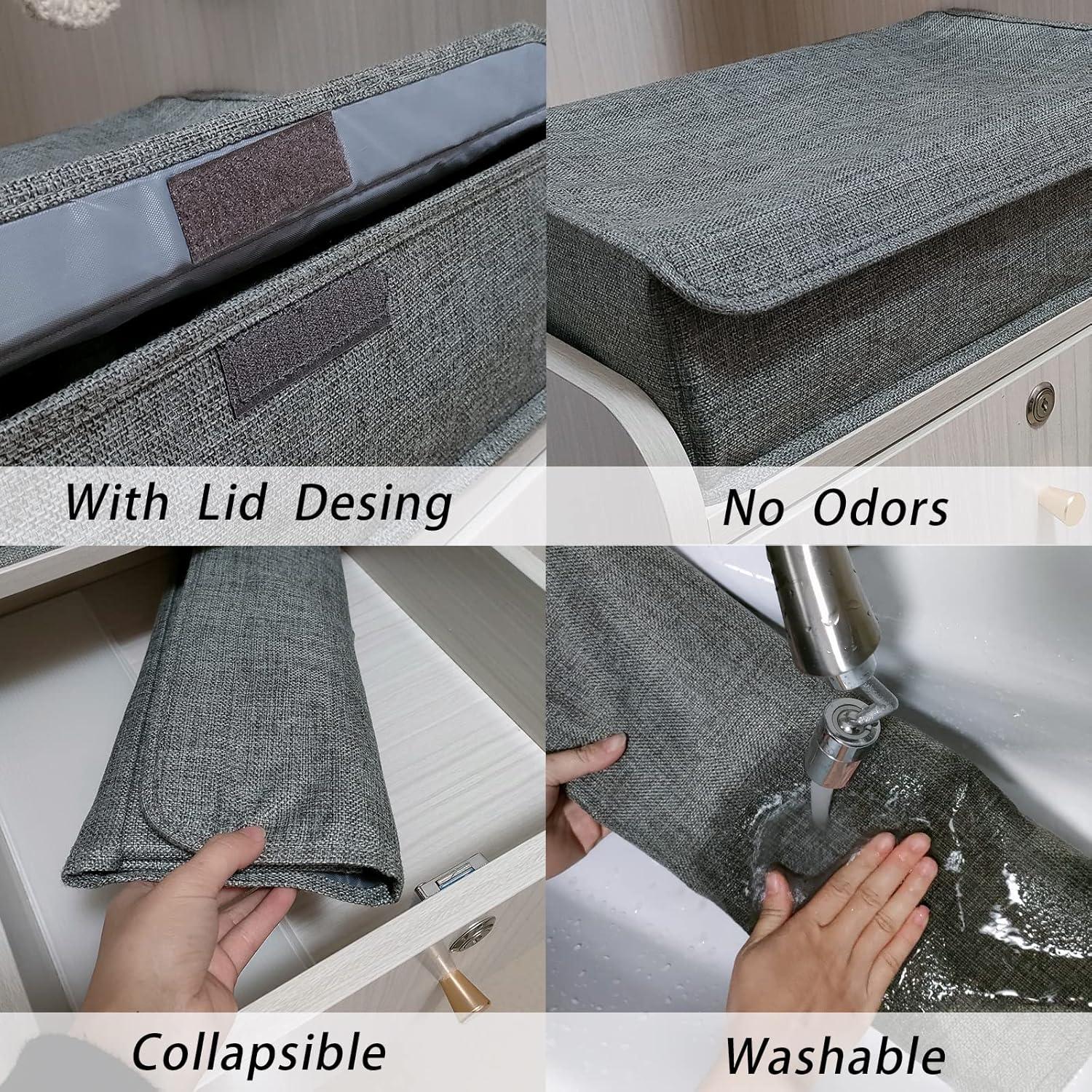 Organizador de Calcetines PINGMIC 2 Pack Gris 30 Celdas Plegables