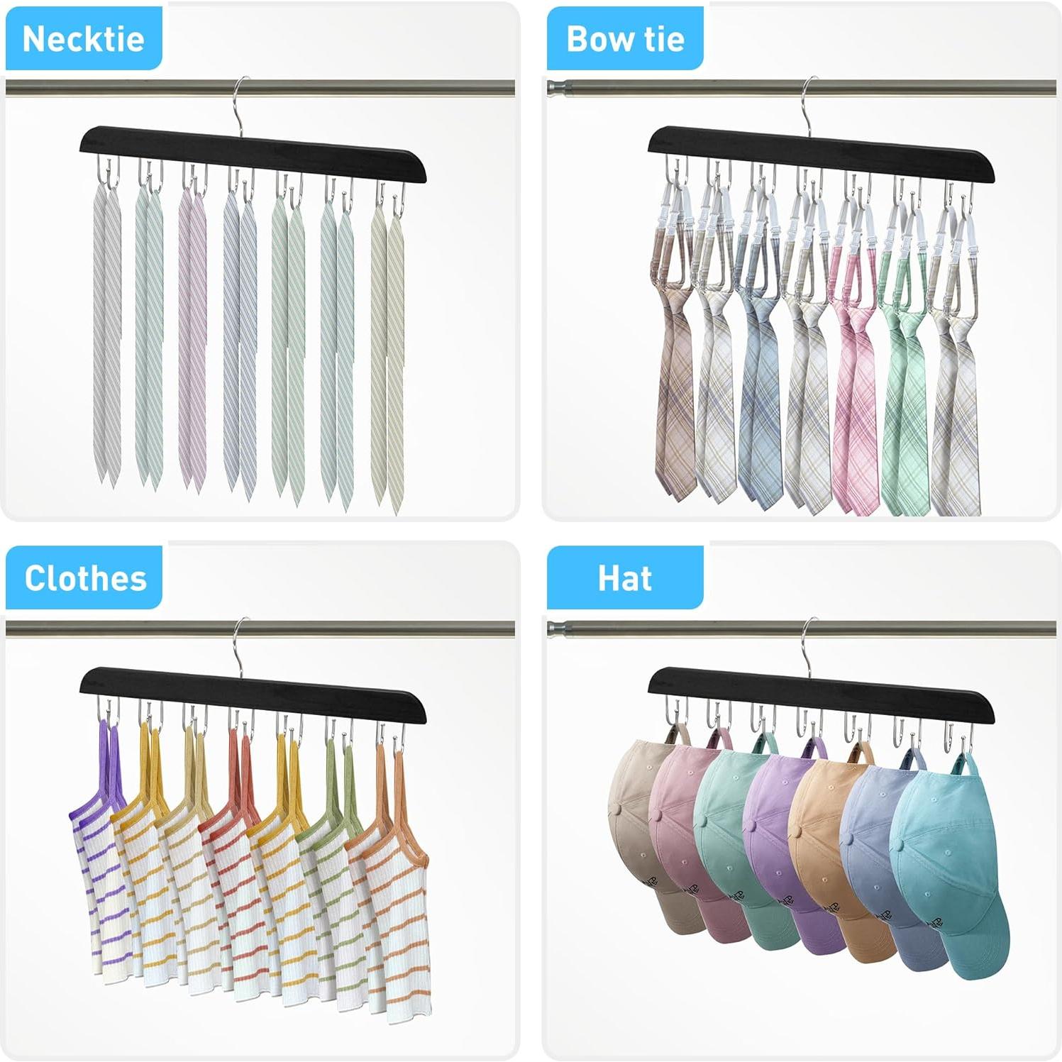 Perchero de Cinturones Taefuwr Negro, Soporte Giratorio 360°