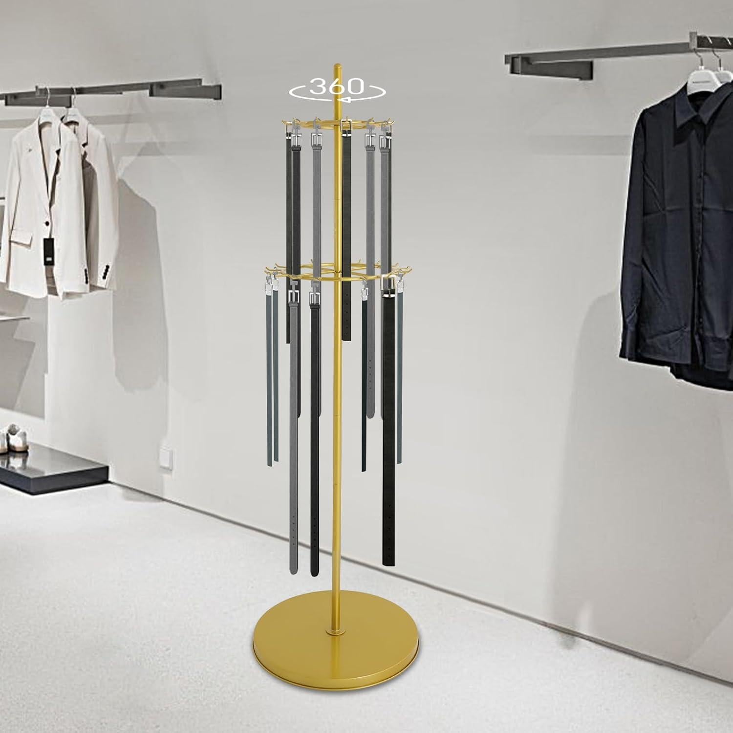 Soporte de exhibición de cinturones y corbatas kunghei oro 168cm