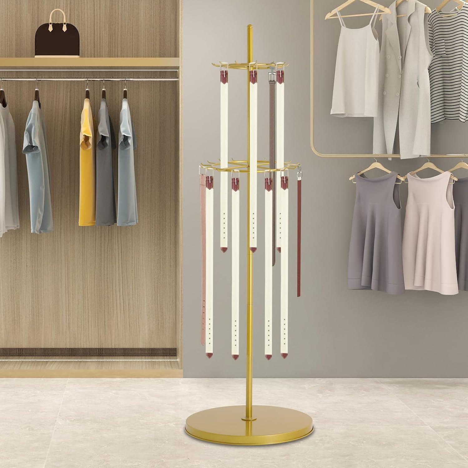 Soporte de exhibición de cinturones y corbatas kunghei oro 168cm