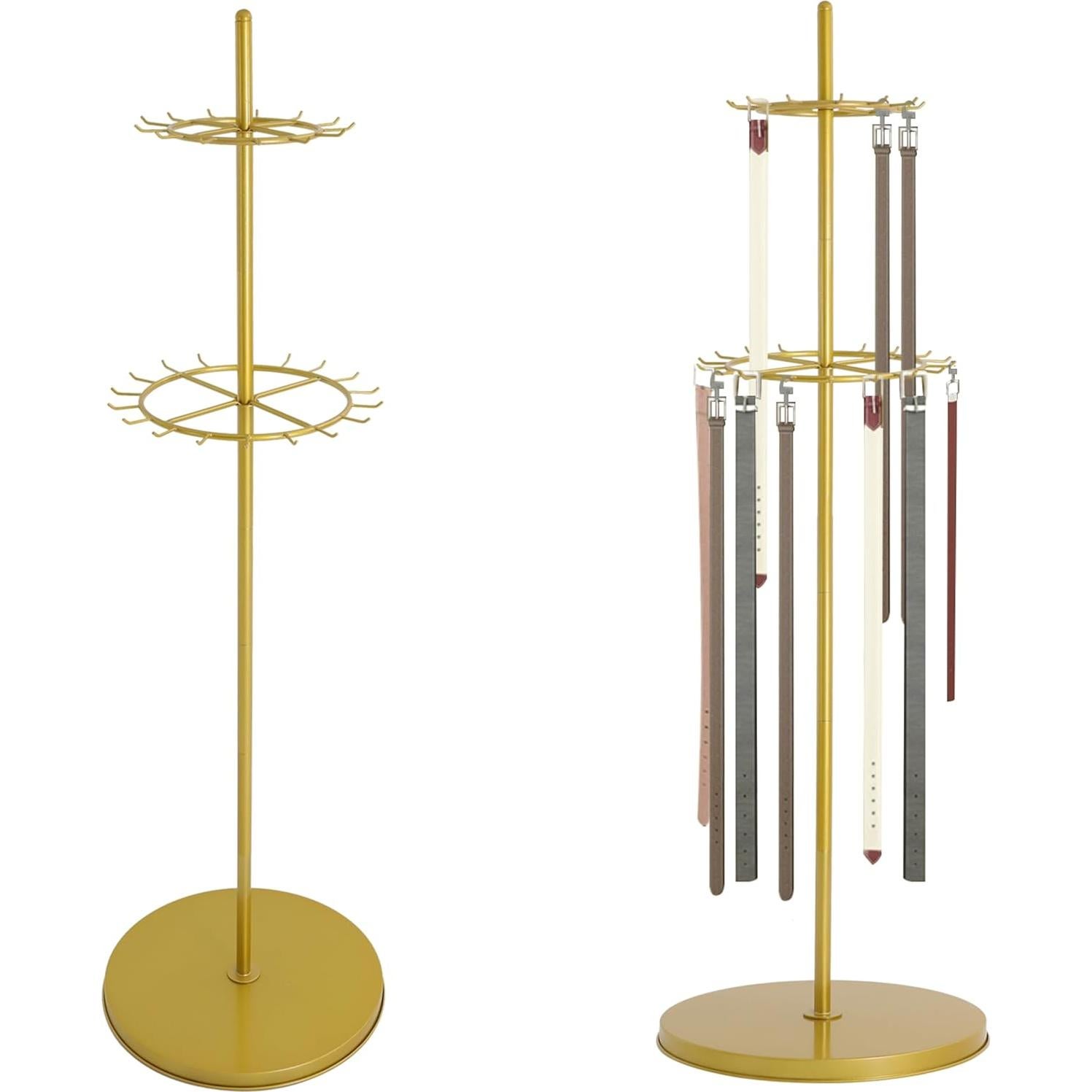 Soporte de exhibición de cinturones y corbatas kunghei oro 168cm