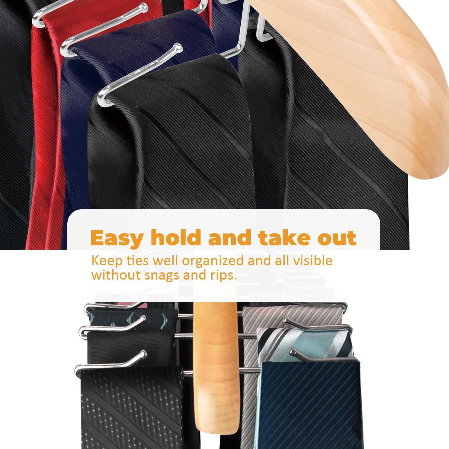 Perchero de Corbatas de Madera ManGotree con 24 Ganchos