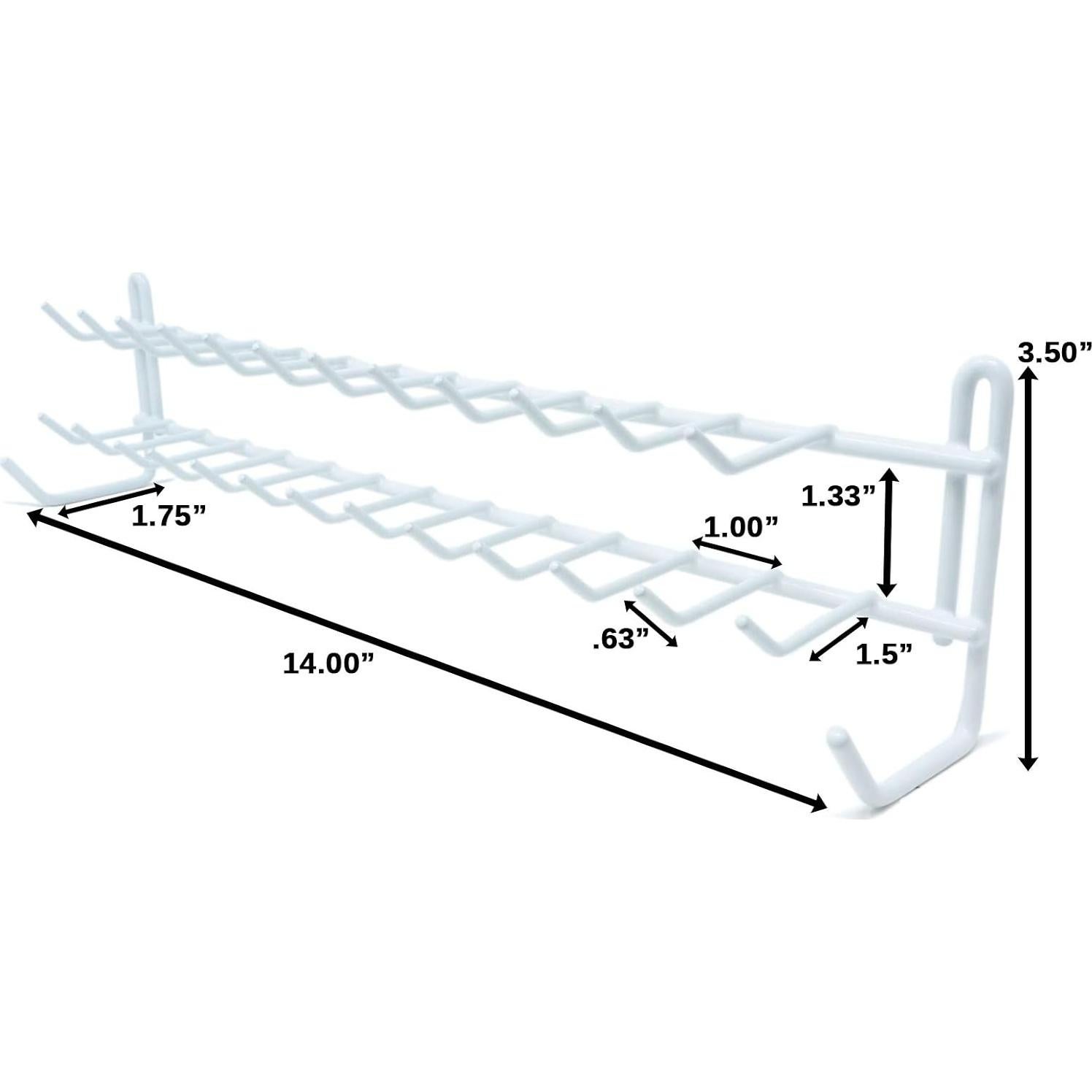 Organizador de Corbatas y Cinturones Huji Blanco 35.56x8.89cm