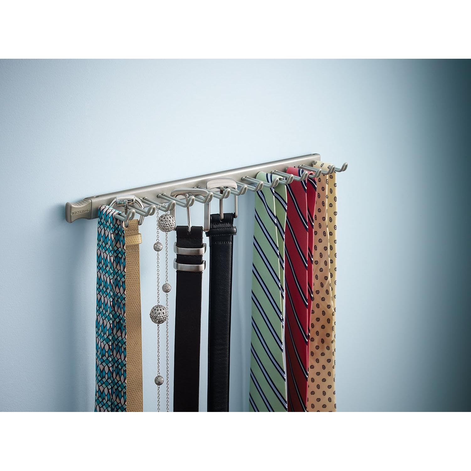 Soporte para Corbatas y Cinturones ClosetMaid 14 Ganchos Níquel