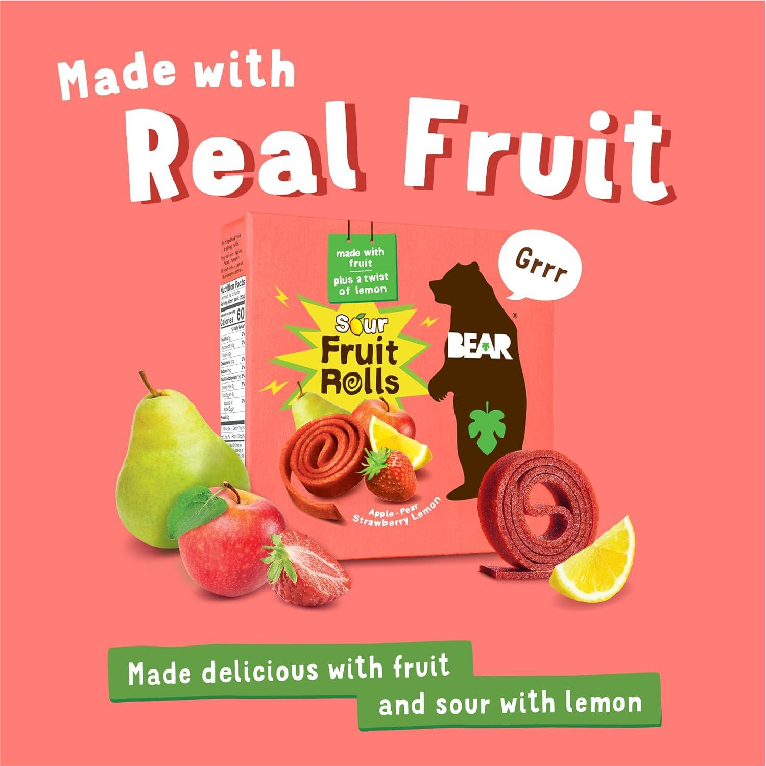 Yoyos de Fruta BEAR - Fresa y Manzana - 10 Rollos