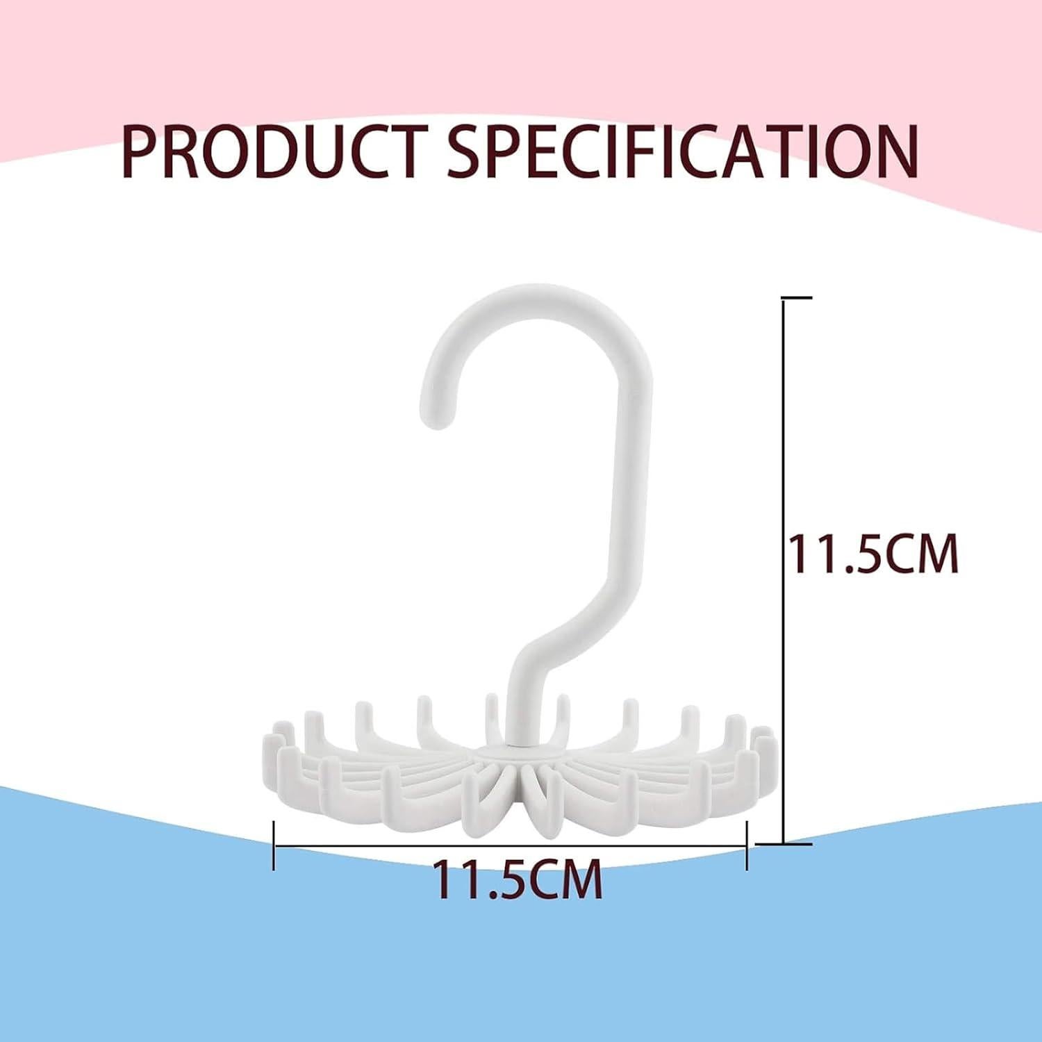 Perchero de Corbatas Circular YAFIYGI Blanco Organizador 360°