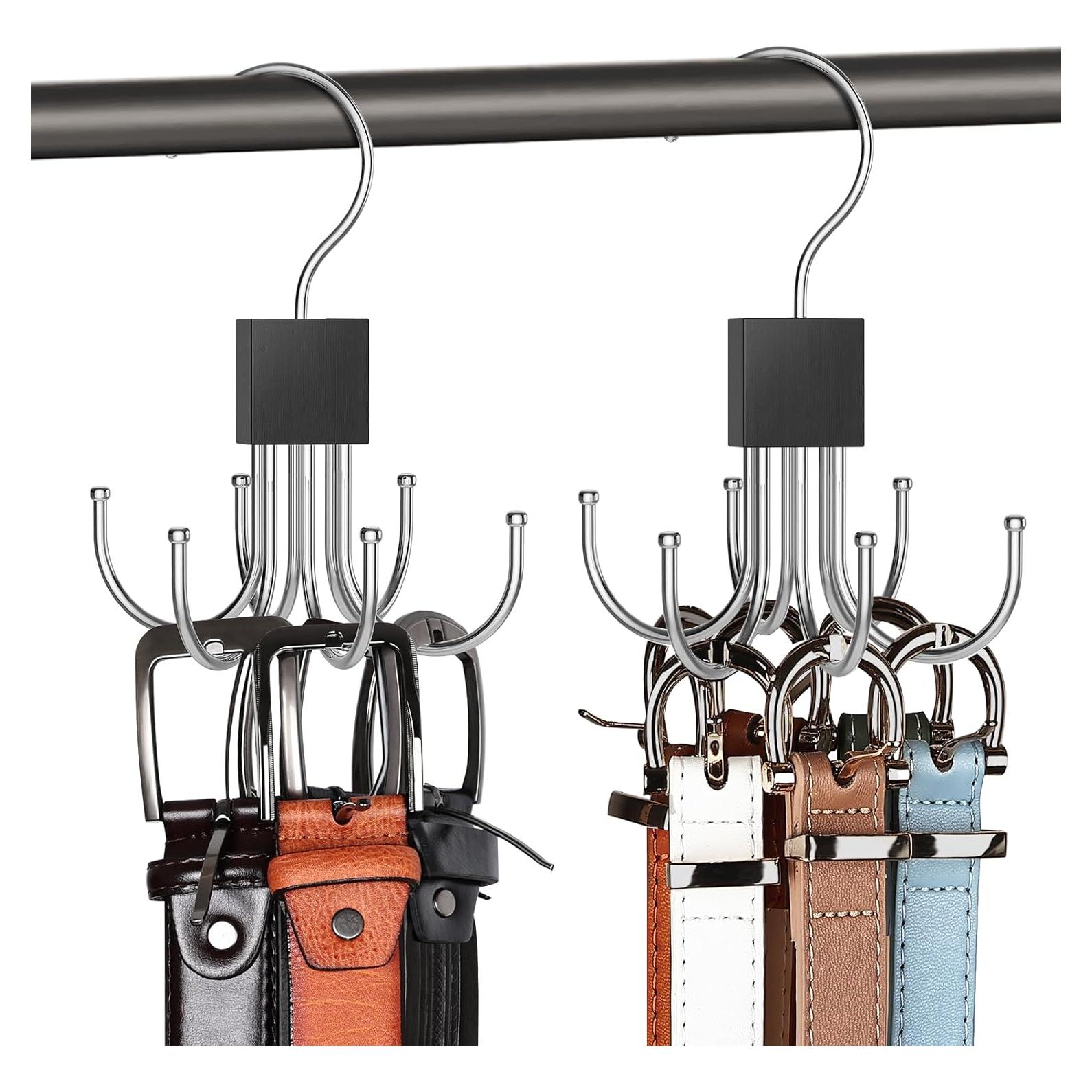 Perchero de Cinturones HAILMAJOR 2 Pcs Rotatorio 360° Negro