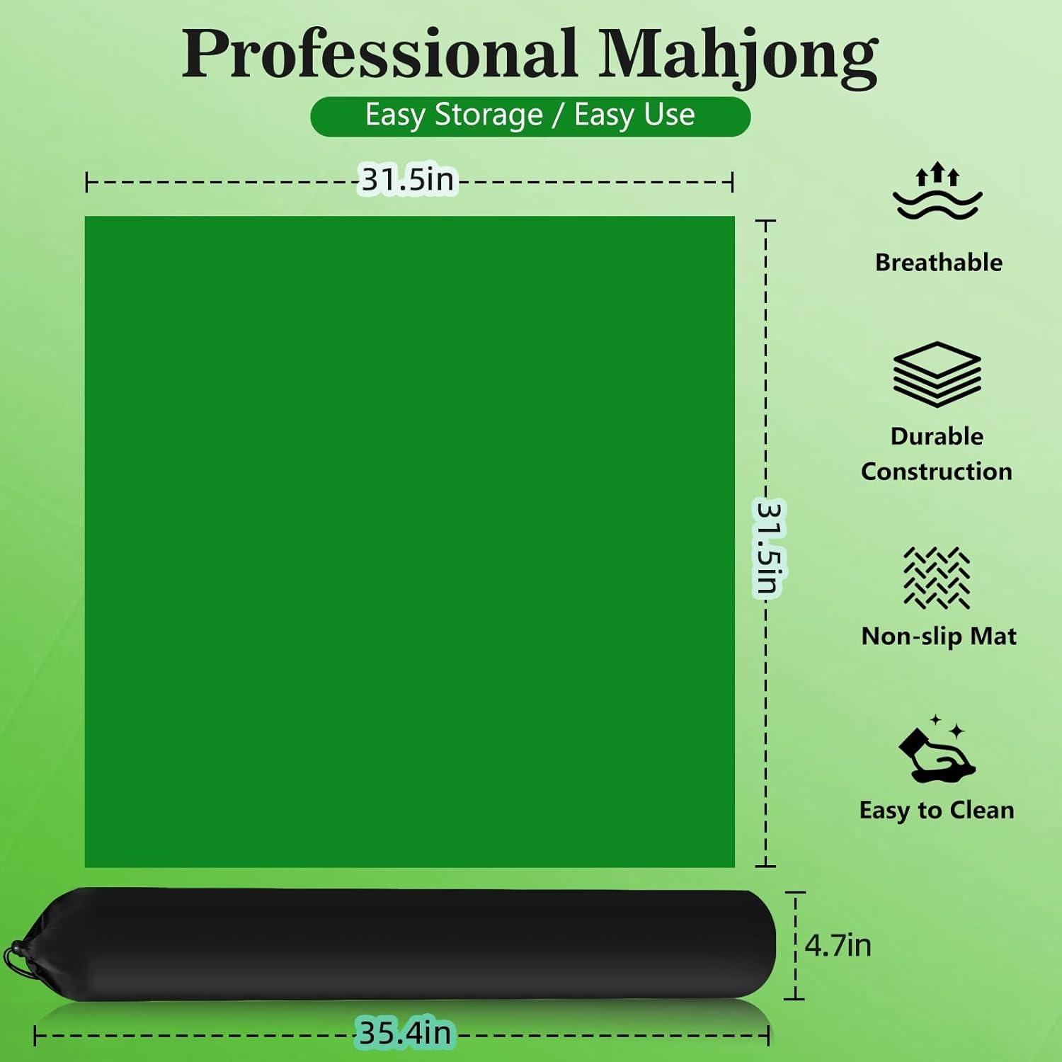 Alfombrilla de Mahjong YCK Grande Antideslizante 80x80 cm