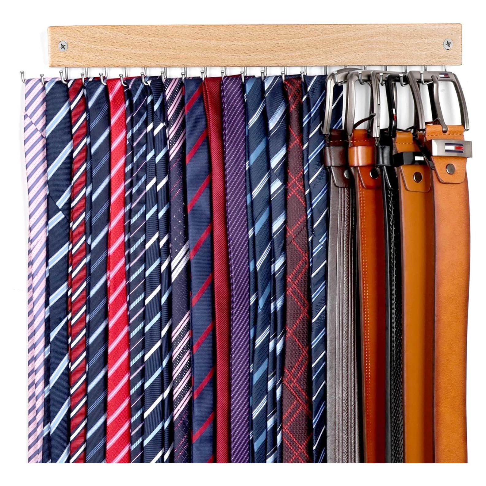 Organizador de Corbatas y Cinturones OTECKK con 20 Ganchos