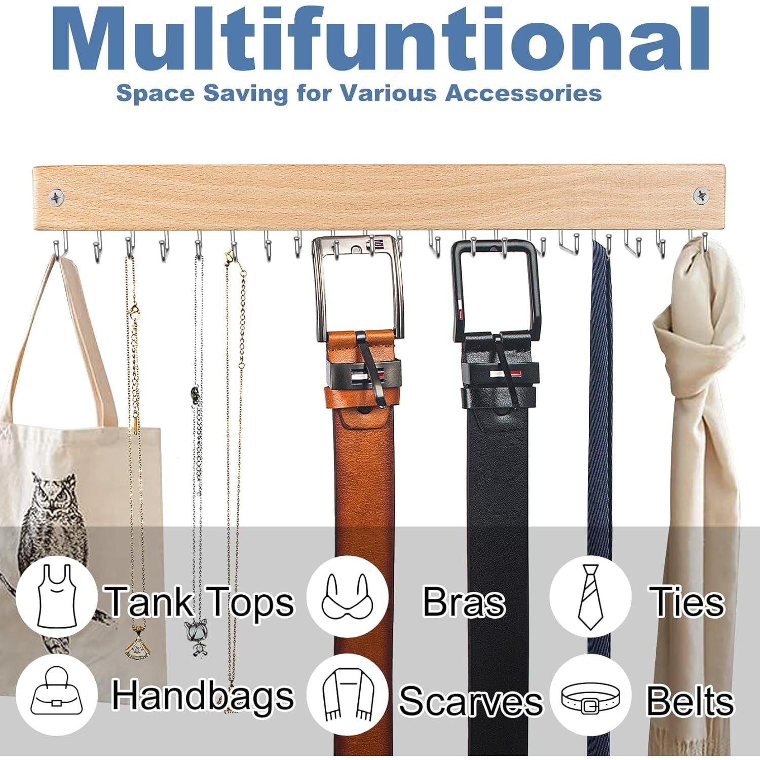 Organizador de Corbatas y Cinturones OTECKK con 20 Ganchos