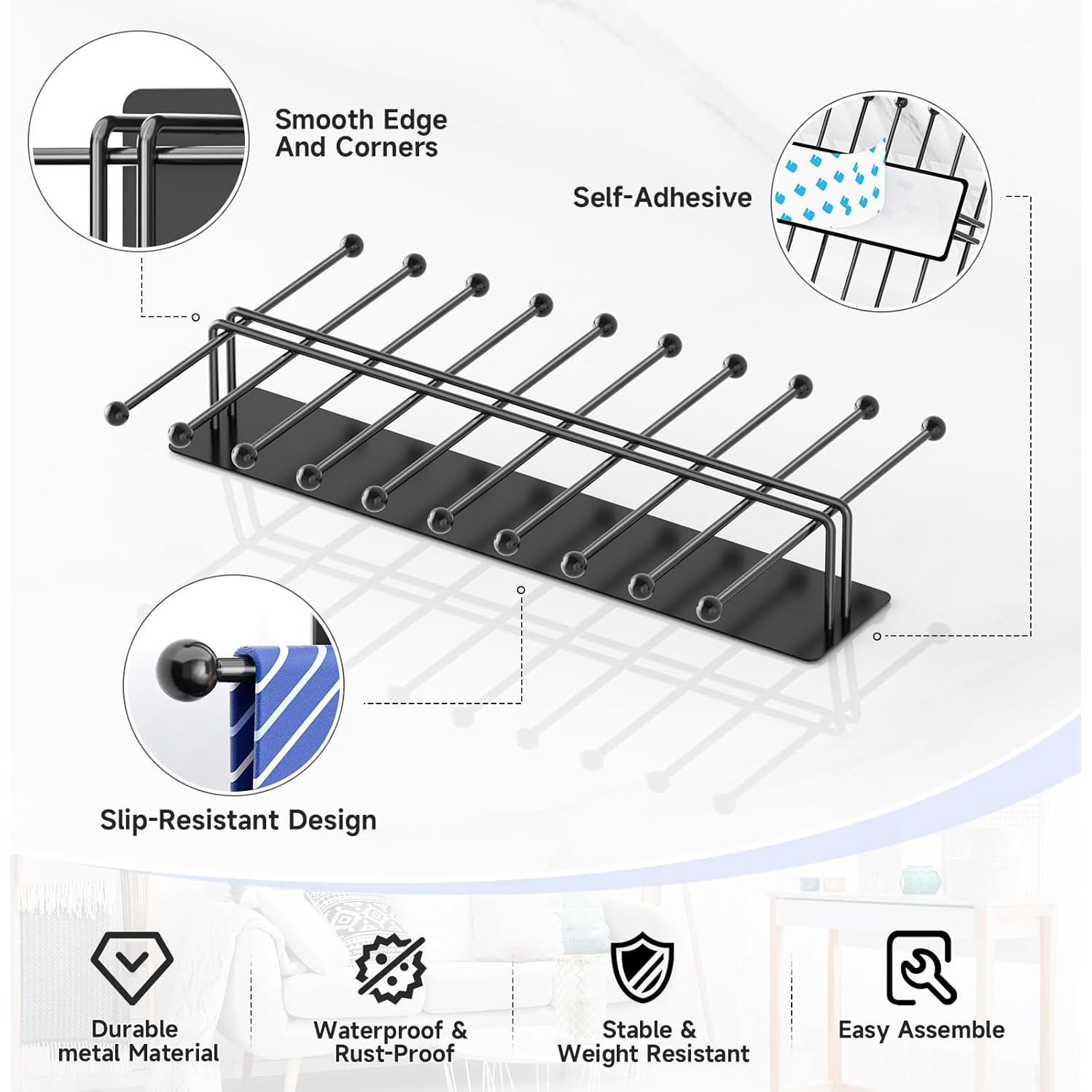 Soporte de Corbatas Loxsun Montado en Pared con 20 Ganchos