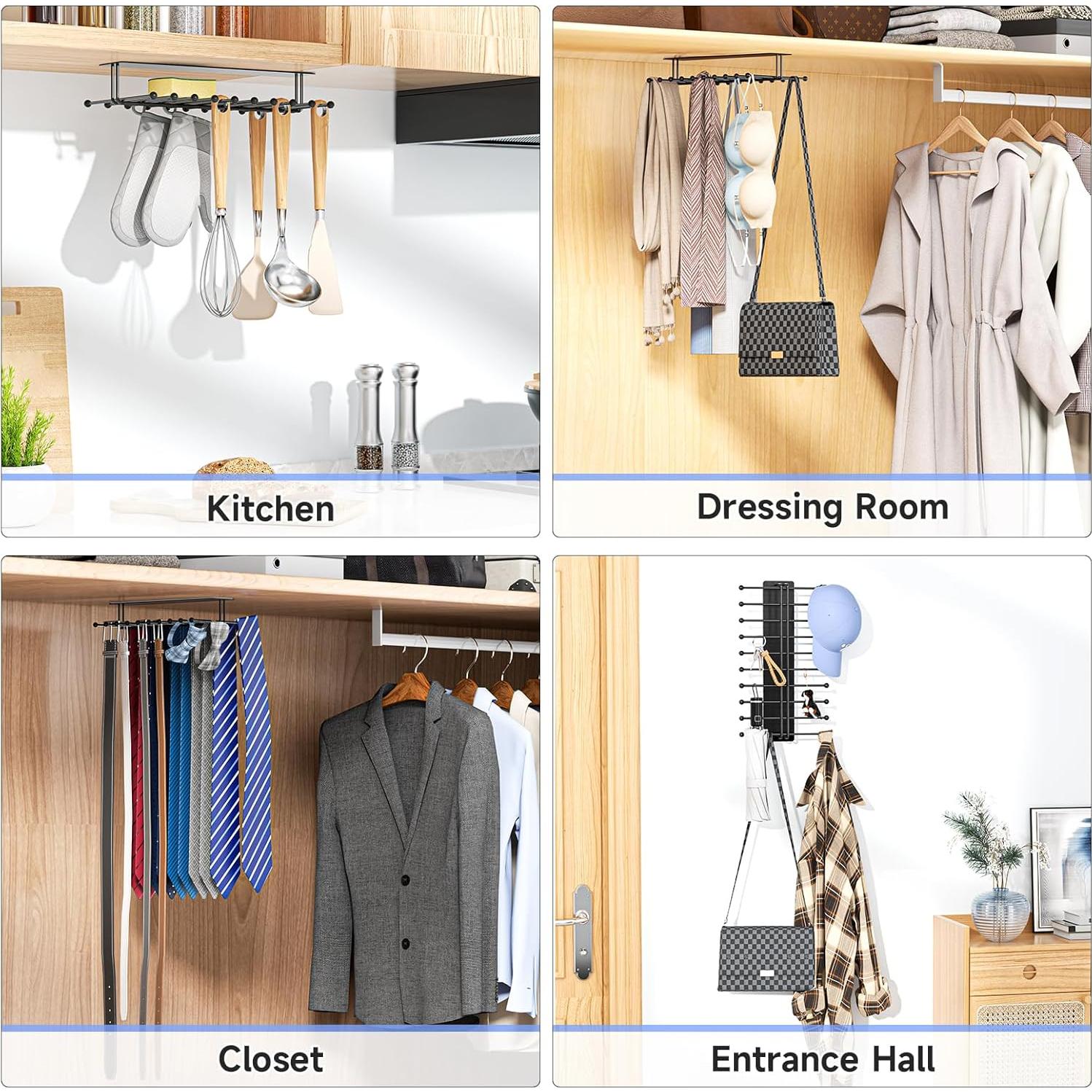 Soporte de Corbatas Loxsun Montado en Pared con 20 Ganchos