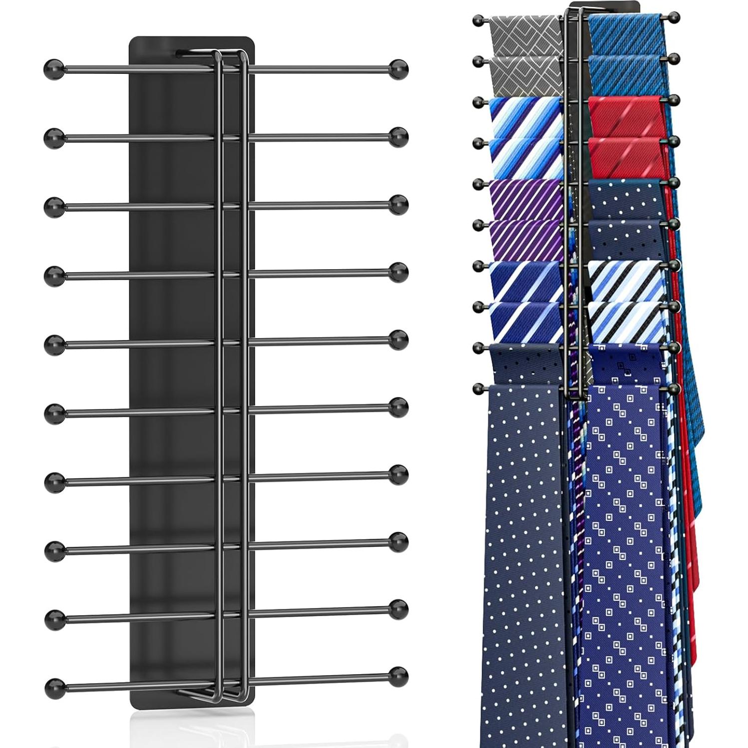 Soporte de Corbatas Loxsun Montado en Pared con 20 Ganchos