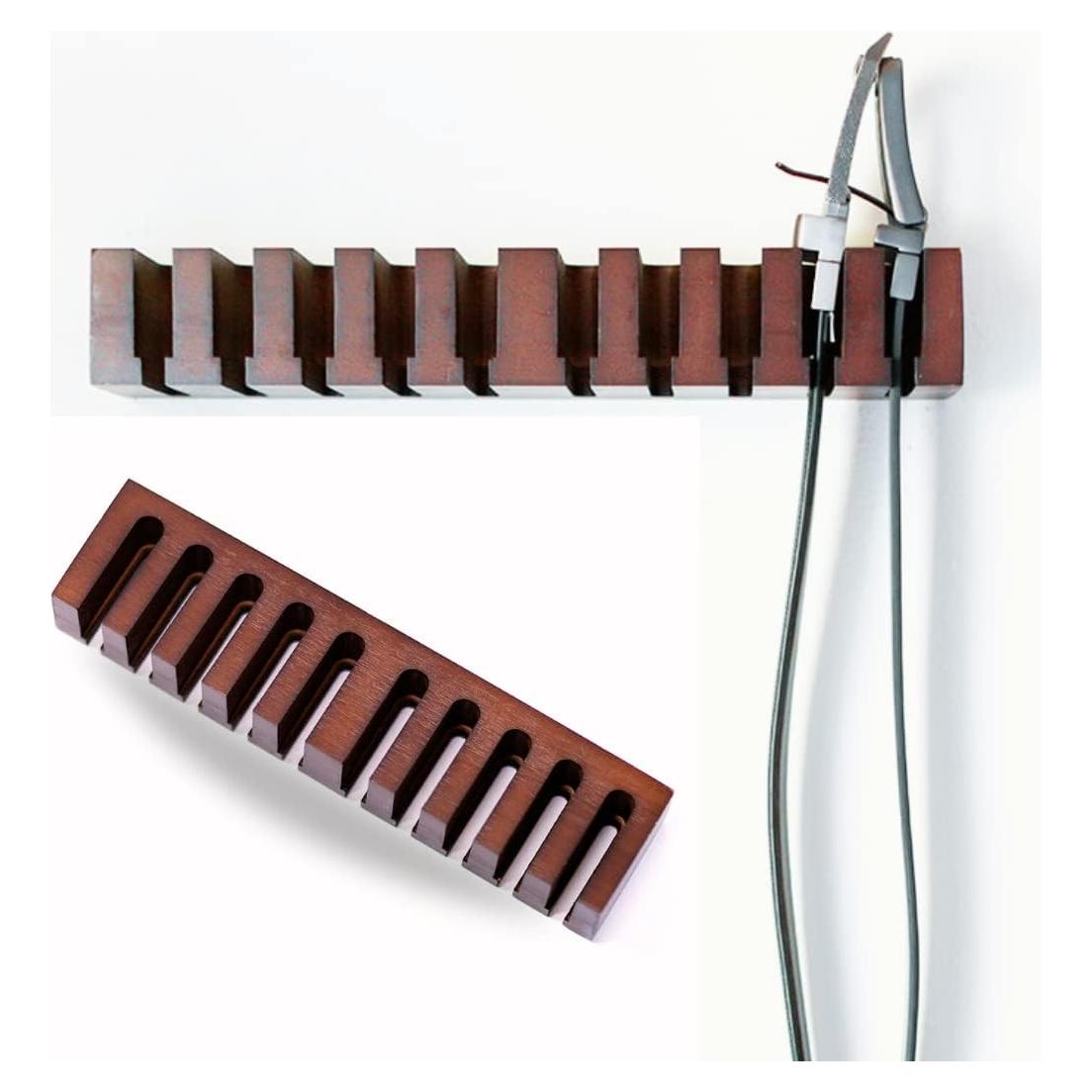 Perchero de Cinturones Coastal Tide de Madera Oscura - Soporte para 10 Cinturones