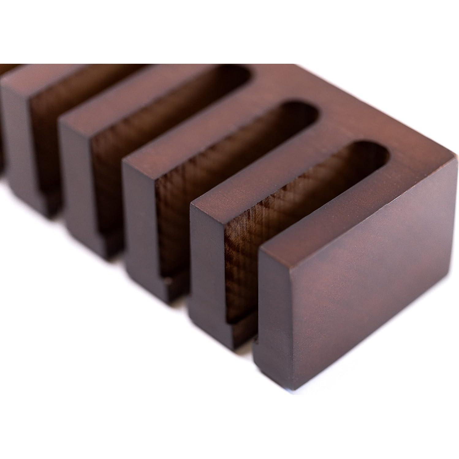 Perchero de Cinturones Coastal Tide de Madera Oscura - Soporte para 10 Cinturones