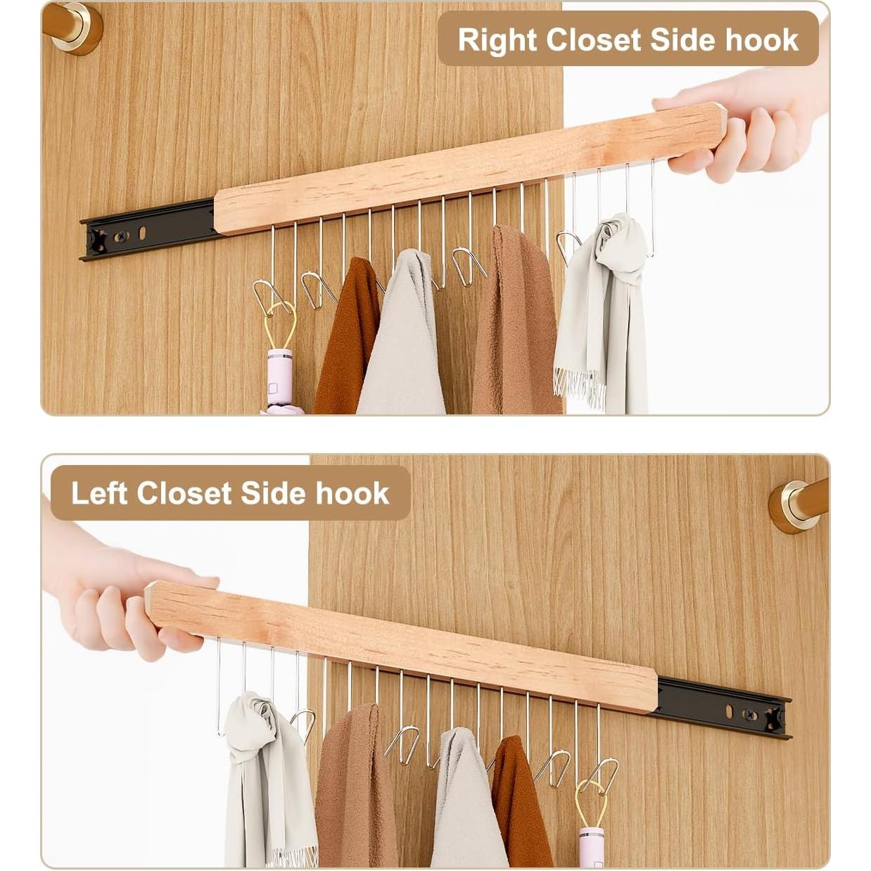 Varilla de Valet FOTRIC 30 cm Izquierda para Closet - 2 Piezas