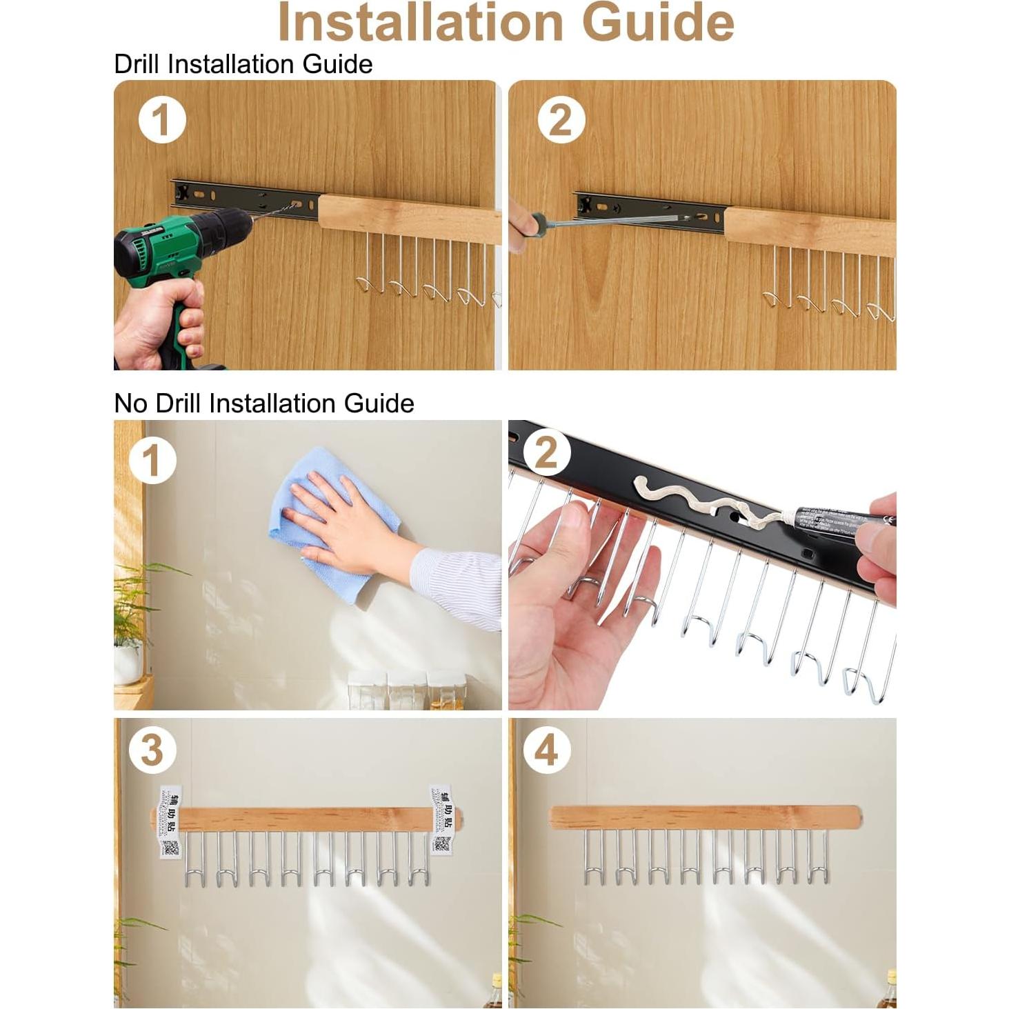 Varilla de Valet FOTRIC 30 cm Izquierda para Closet - 2 Piezas