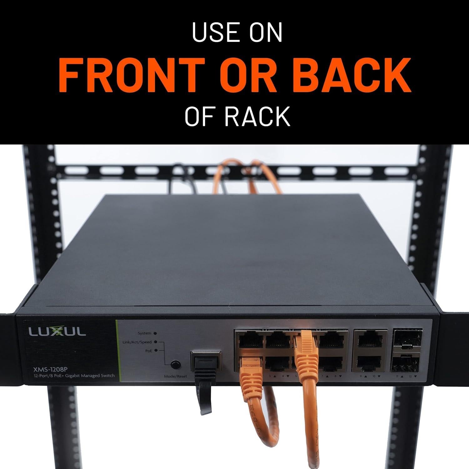 Kit de Gestión de Cables ECHOGEAR - 4 Barras 1U, 24 Bridas