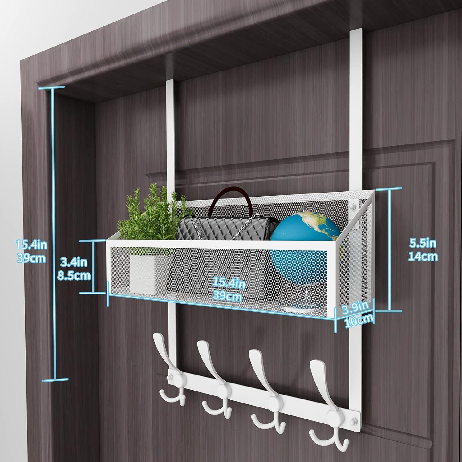 Organizador de Ganchos Sobre la Puerta Kaiferty 2 Niveles Blanco