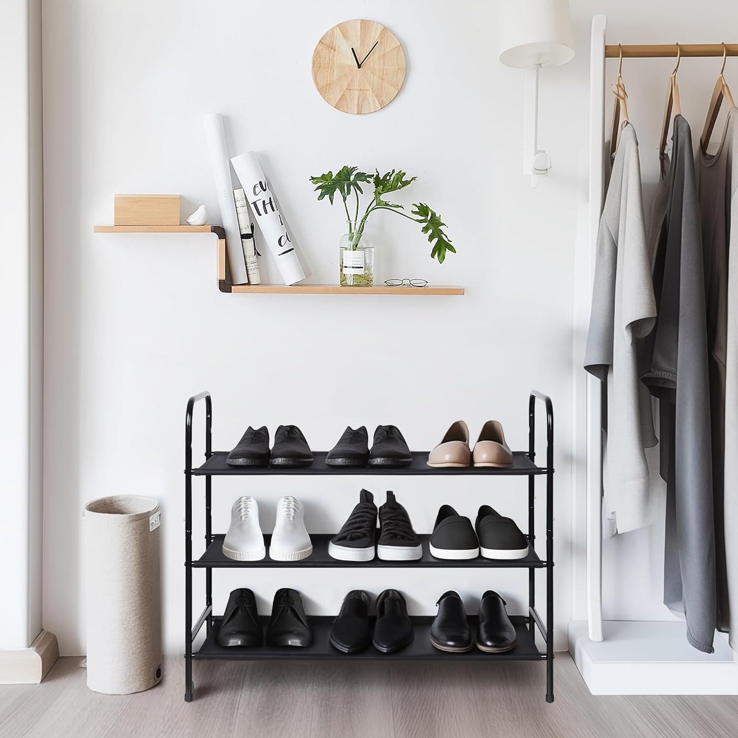 Estante para Zapatos MAX Houser 3 Niveles Negro Ajustable