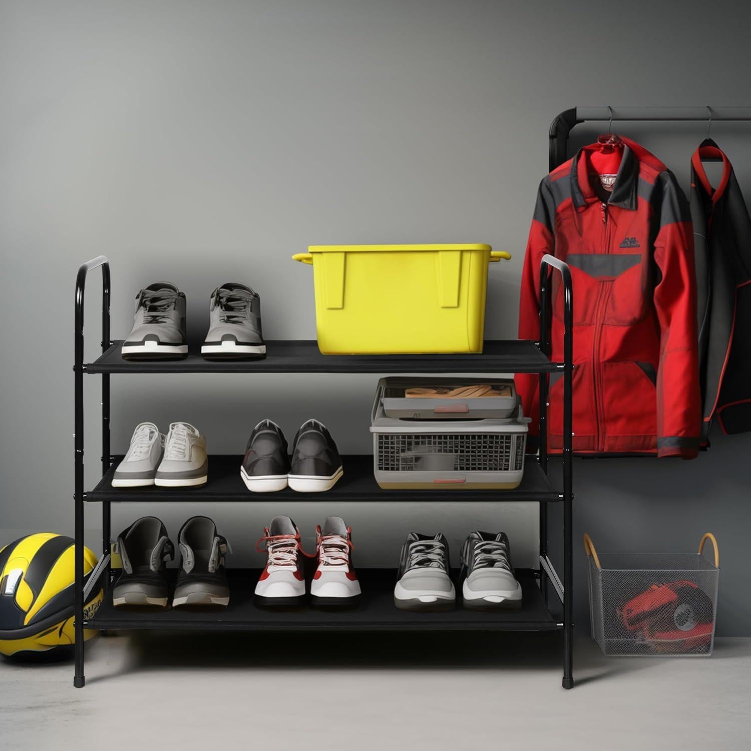 Estante para Zapatos MAX Houser 3 Niveles Negro Ajustable