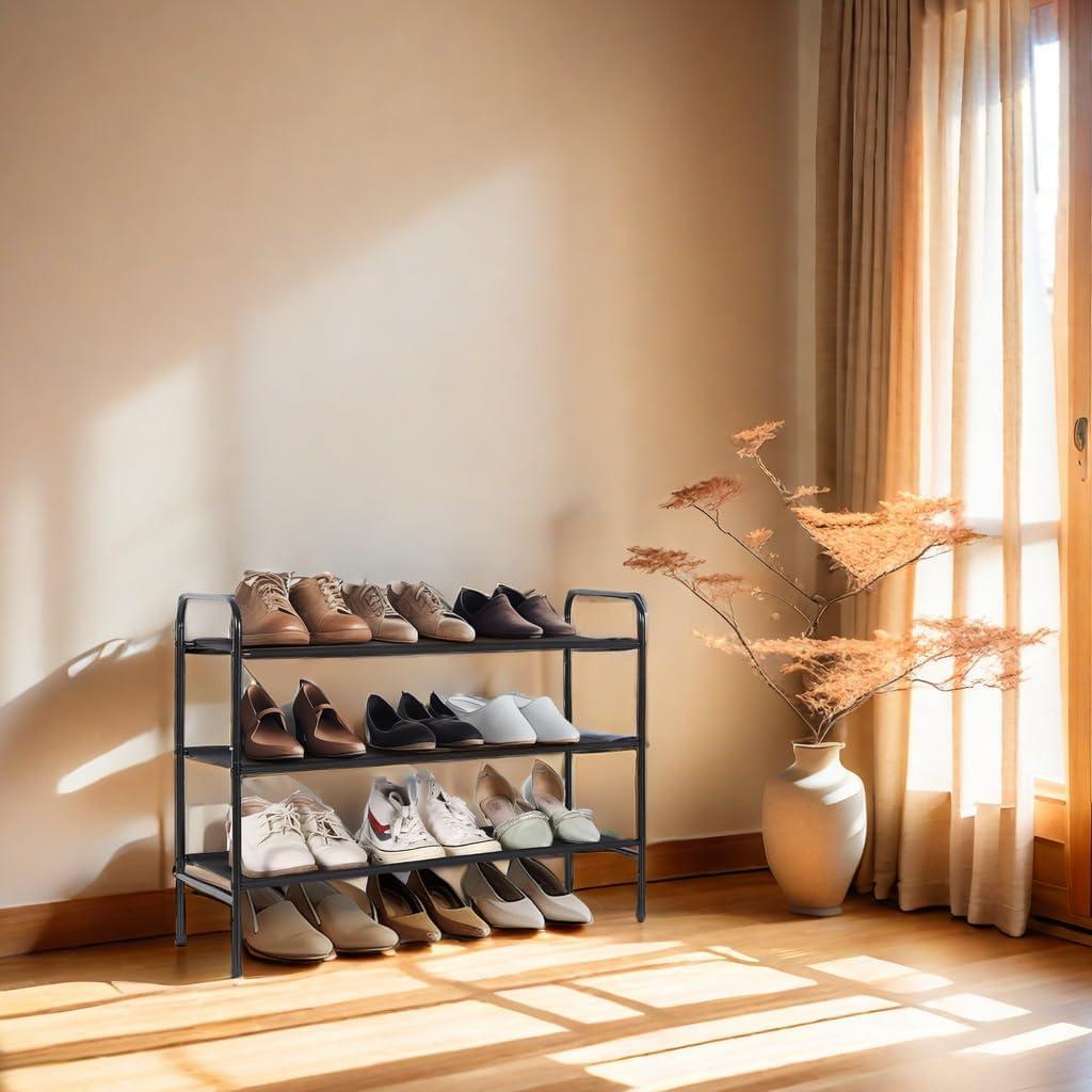 Estante para Zapatos MAX Houser 3 Niveles Negro Ajustable