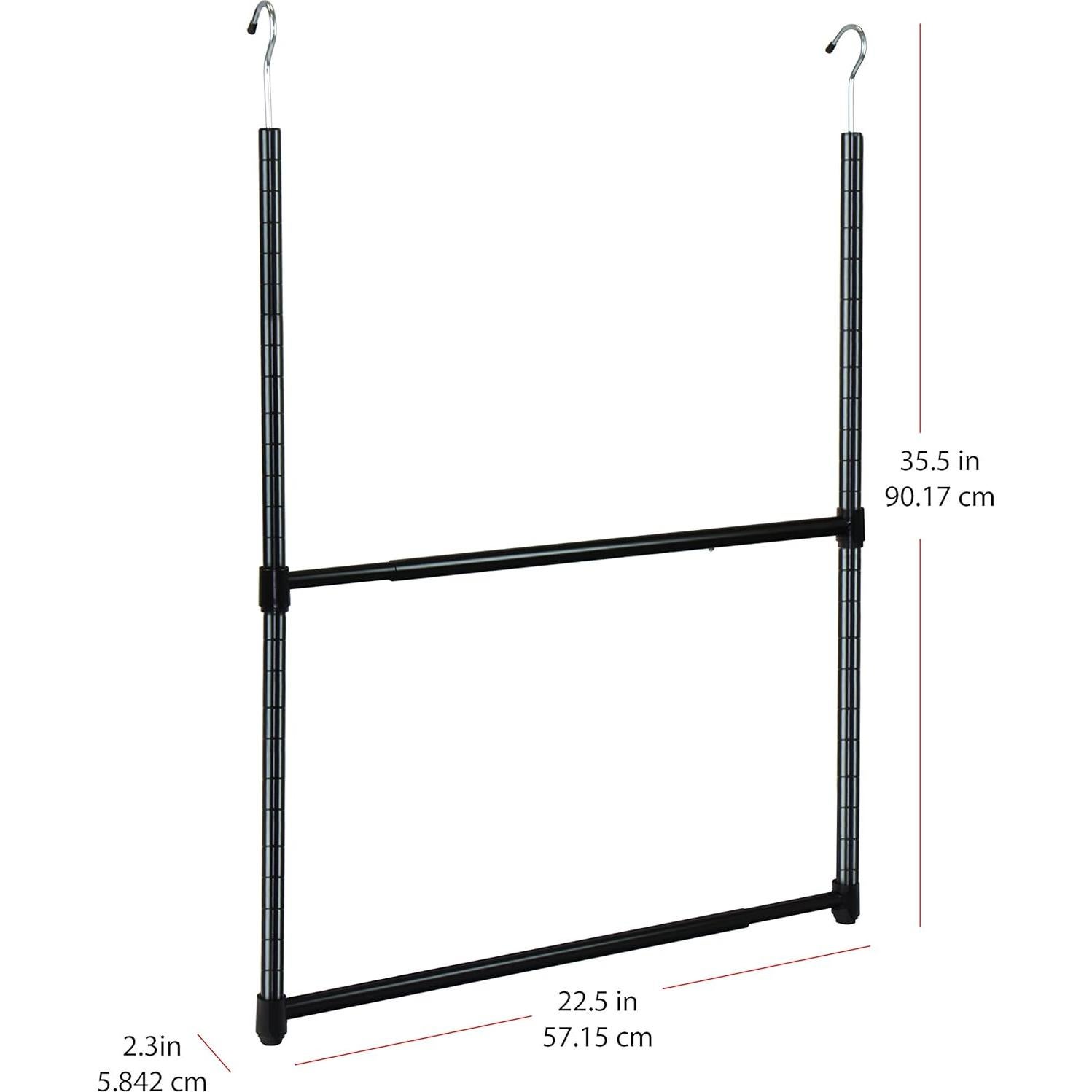 Barra de Colgar Ajustable Oceanstar 2 Niveles Negra 1.36kg