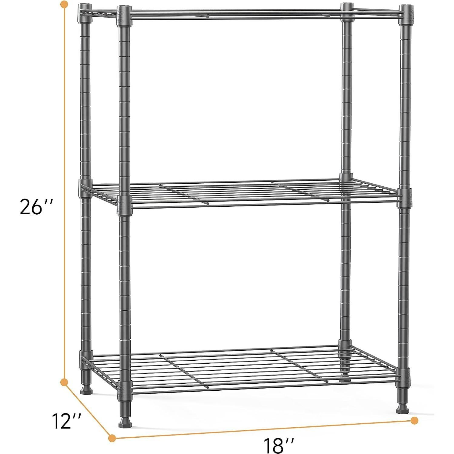 Estante de Alambre IZEUK 3 Niveles 45x30x67 cm Gris 204 kg