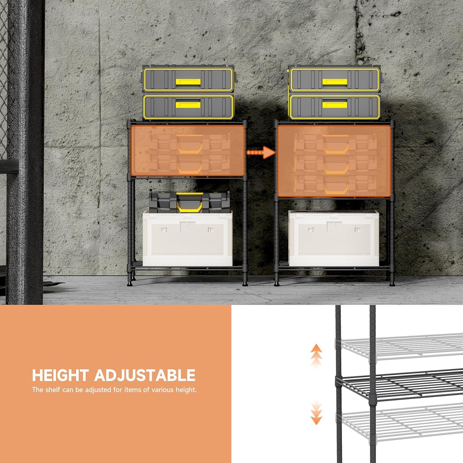 Estante de Alambre IZEUK 3 Niveles 45x30x67 cm Gris 204 kg