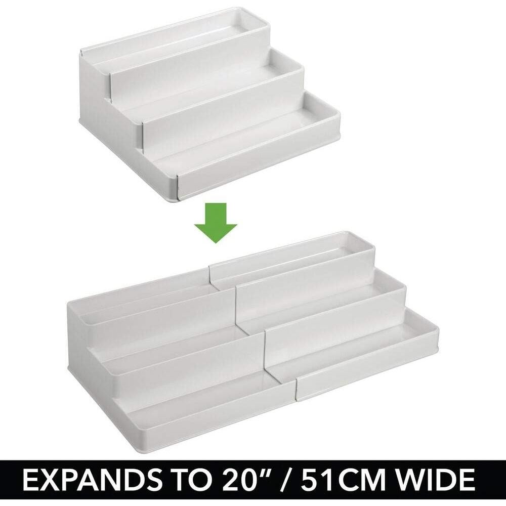 Estante Organizador Expandible mDesign 3 Niveles Plástico Gris