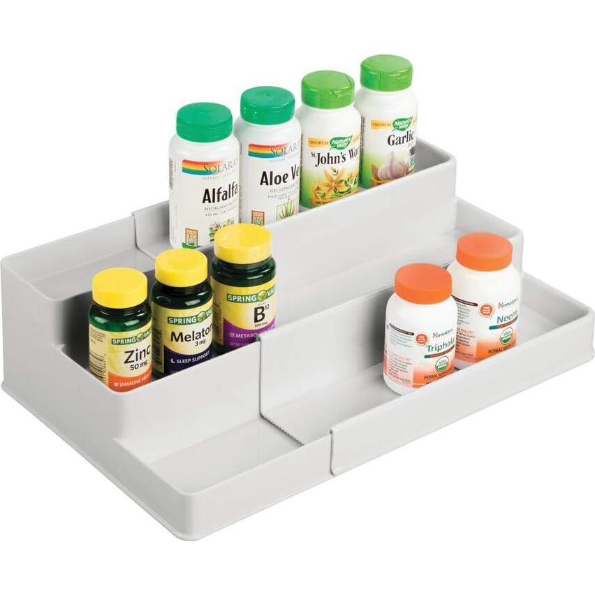 Estante Organizador Expandible mDesign 3 Niveles Plástico Gris