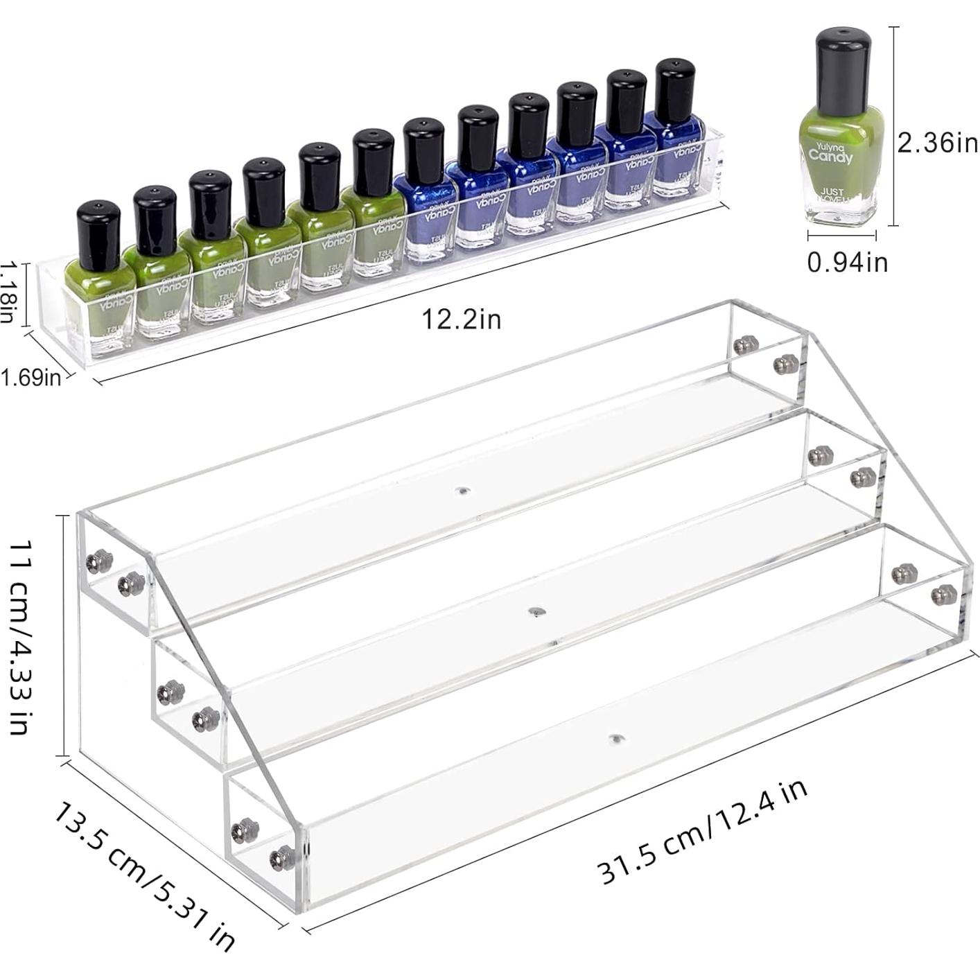 Soporte para Esmalte de Uñas Umirokin 3 Niveles Acrílico 36 Botellas