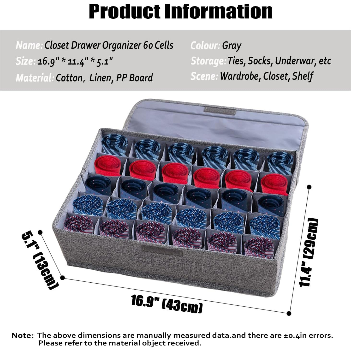 Organizador de Almacenamiento AARAINBOW 2 Paquetes 60 Celdas Gris
