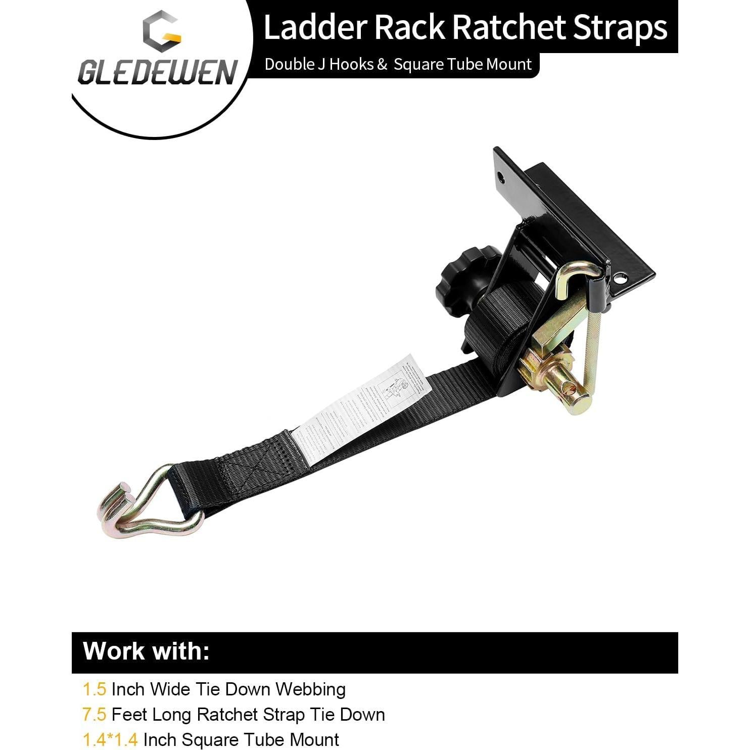 Correas de Ratchet Gledewen 4 PCS 1.5" x 2.3 m 500 lbs