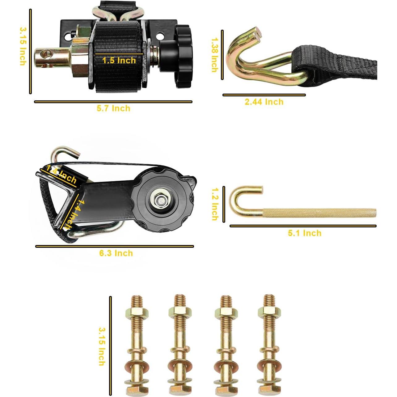 Correas de Ratchet Gledewen 4 PCS 1.5" x 2.3 m 500 lbs