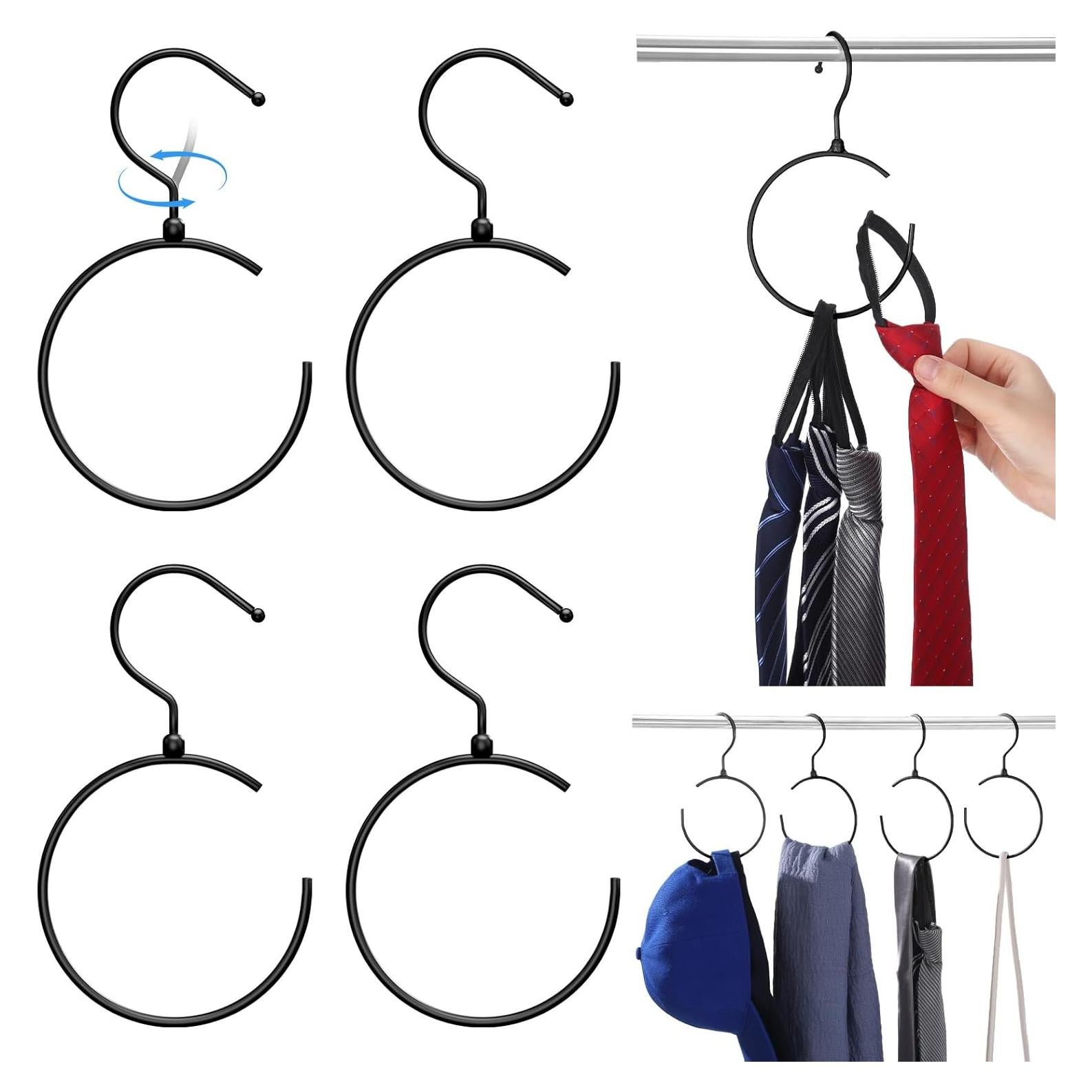 Paquete de 4 ganchos rotables para cinturones Yaocom - Negro